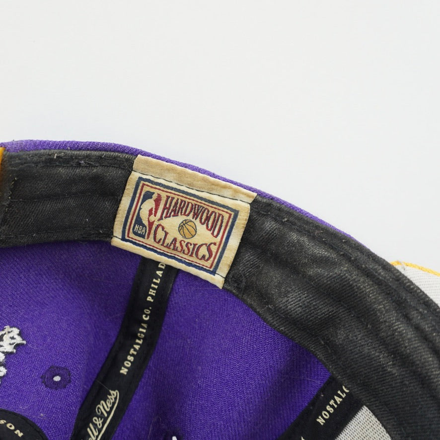 Mitchell & Ness NBA Los Angeles Lakers Multi Name Purple Snapback Cap