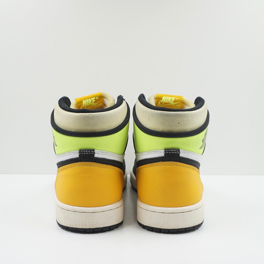 Jordan 1 Retro High White Black Volt University Gold