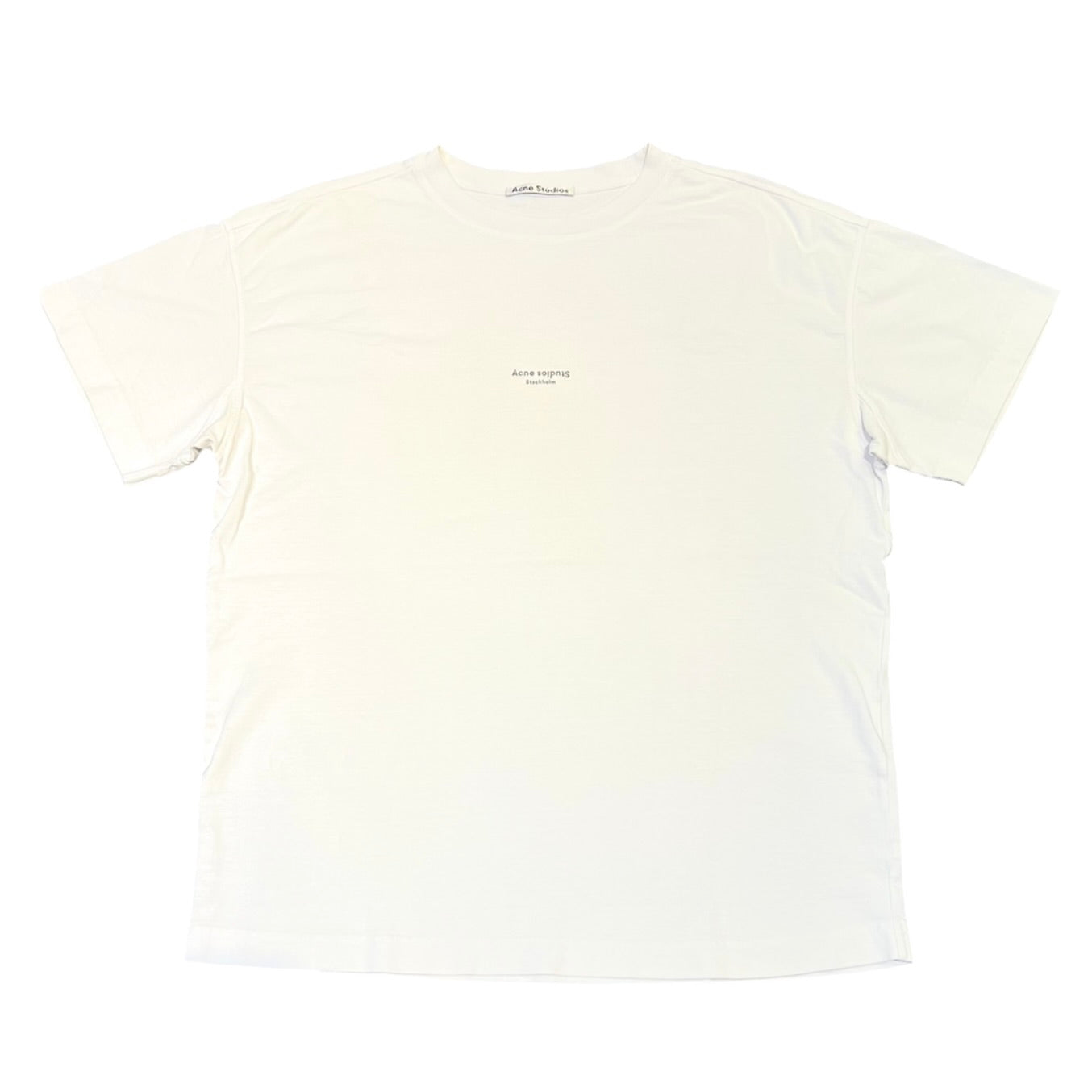 Acne Studios Upside Down Logo White Tshirt