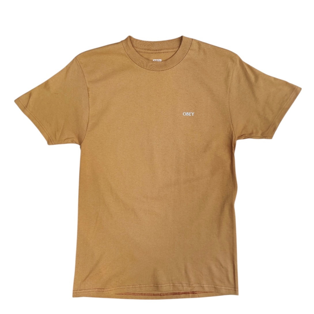 Obey Geometric Power Canvas Brown Tshirt
