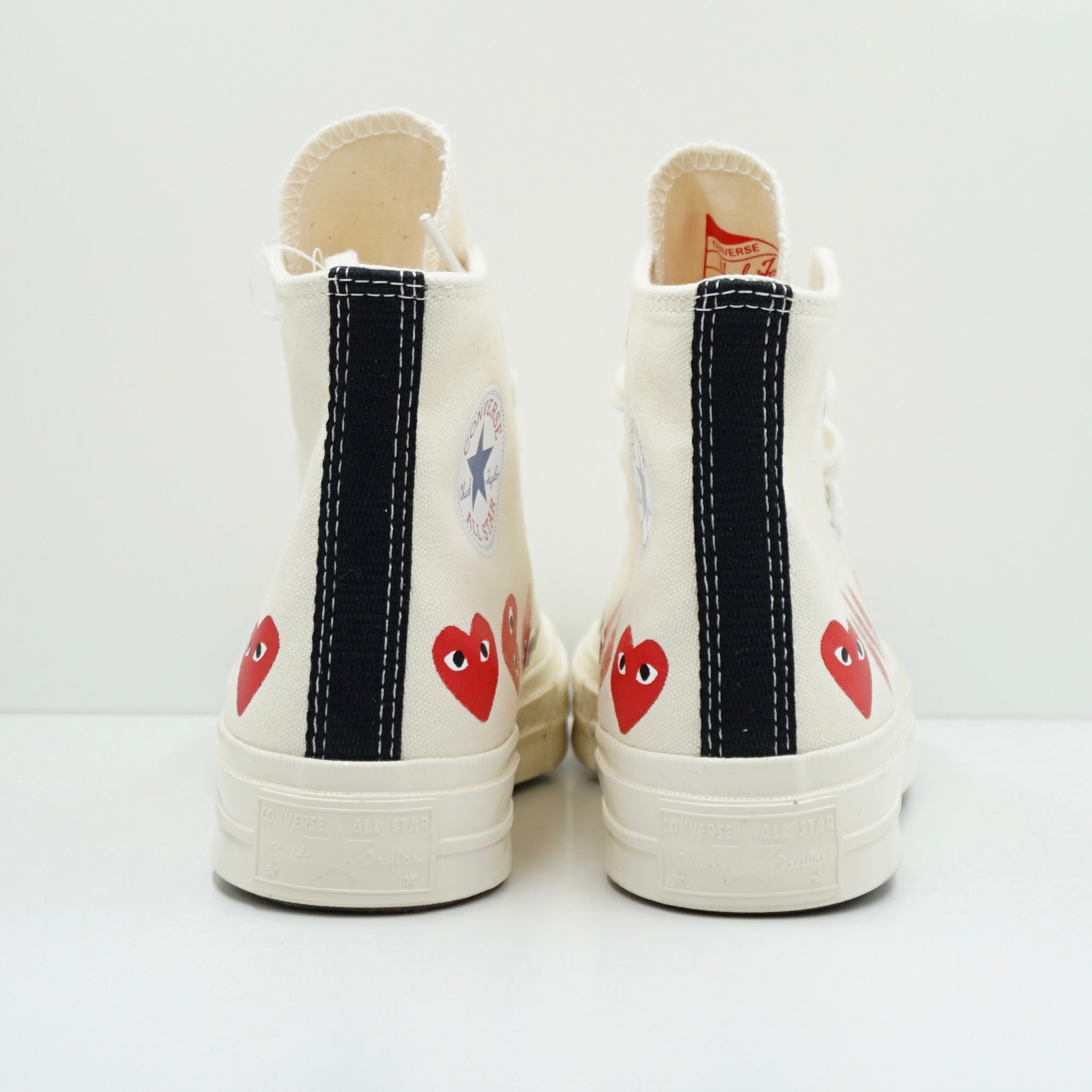 Converse x Comme Des Garçons Play Chuck Taylor 70 High Multi Heart Beige