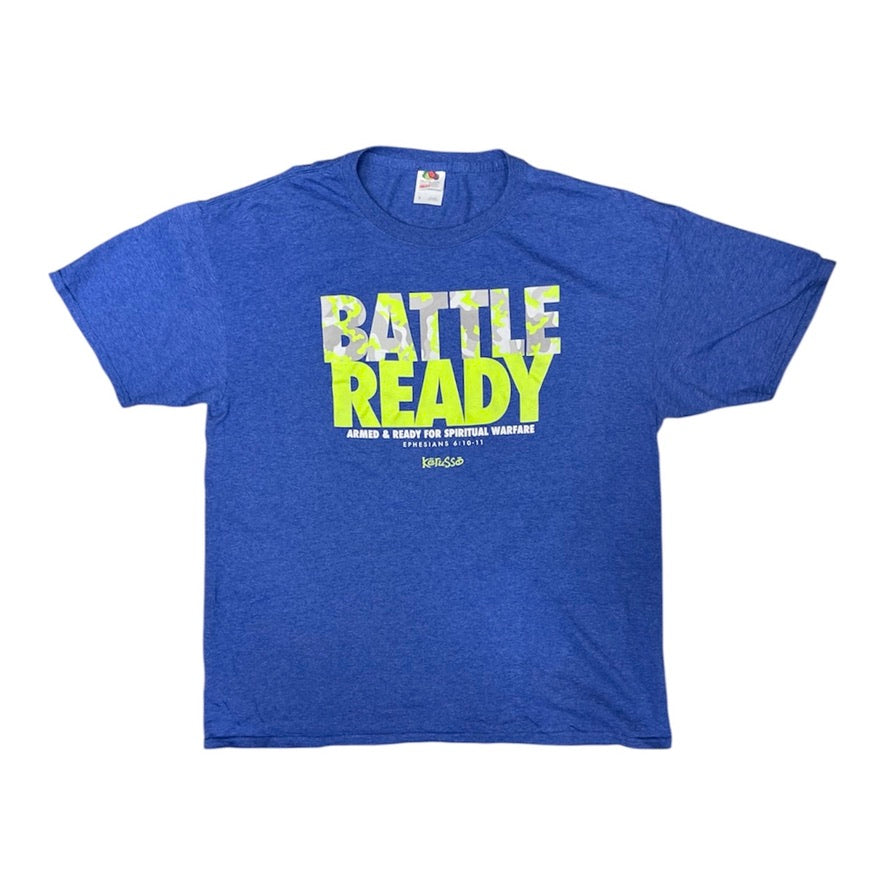 Fruit Of The Loom Battle Ready Blue Green Tshirt