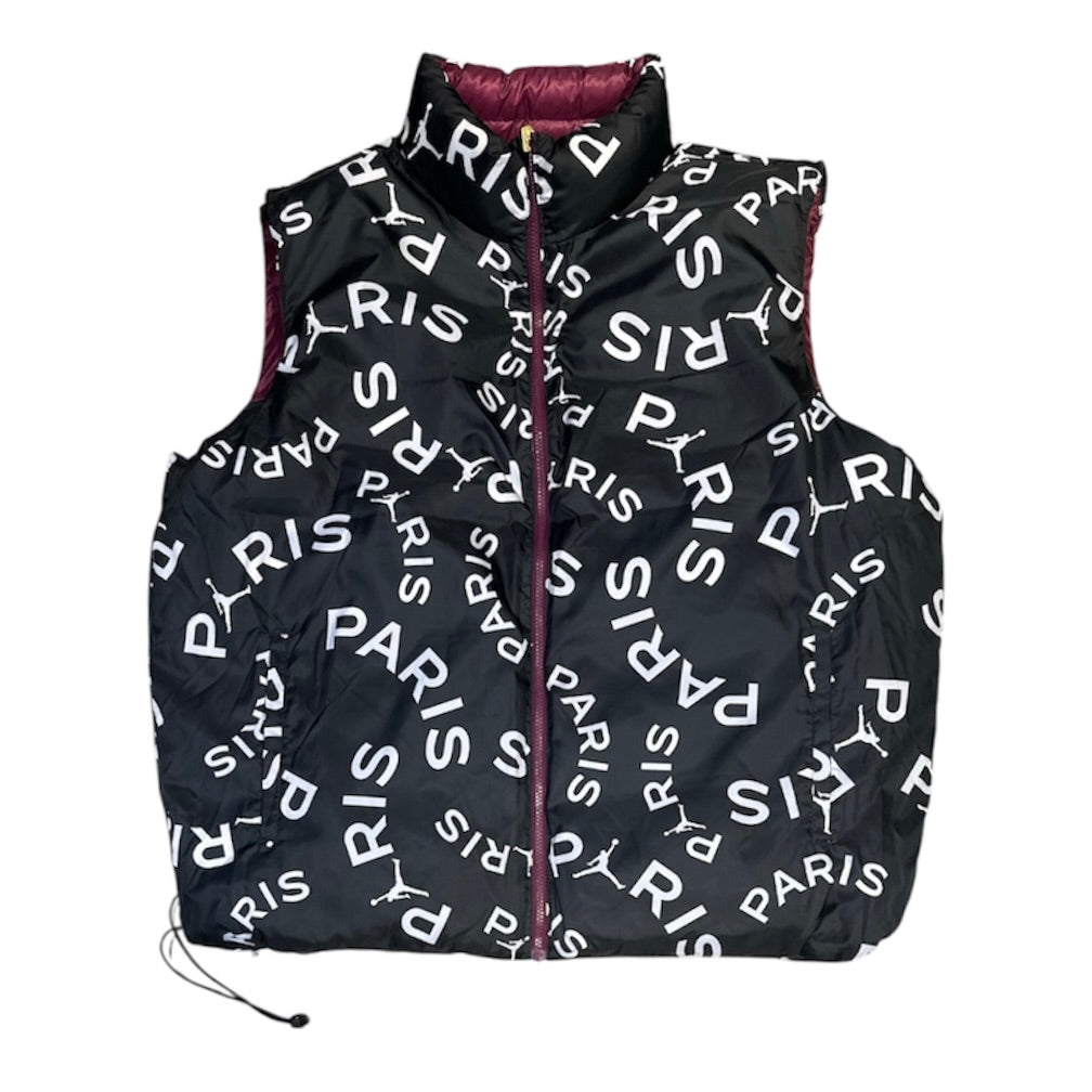 Jordan x Paris Saint-Germain Purple Black Reversible Puffer Vest