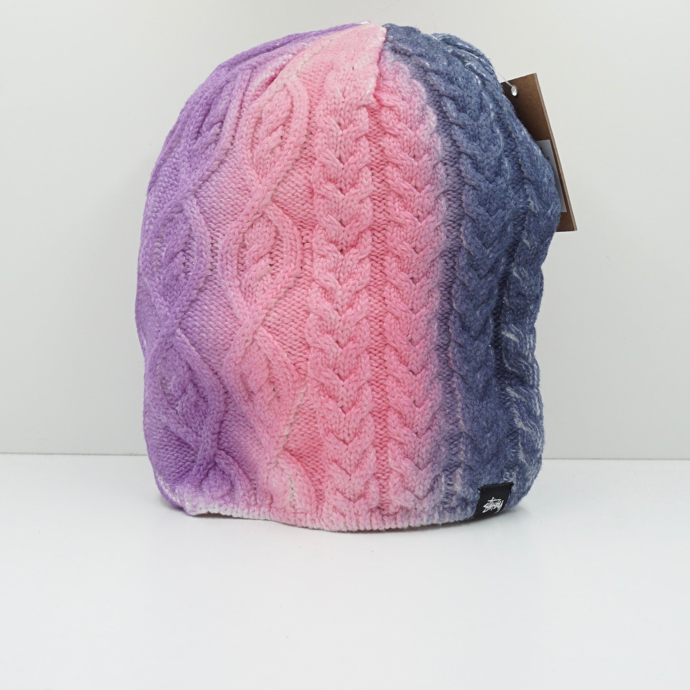 Stussy Spray Multi Knit Pink Purple Beanie