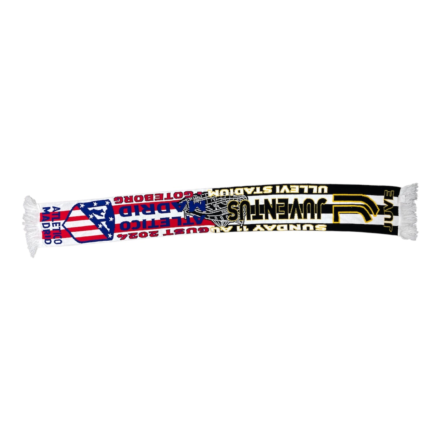 Juventus VS Atletico Madrid Ullevi Gothenburg Football Scarf (2024)