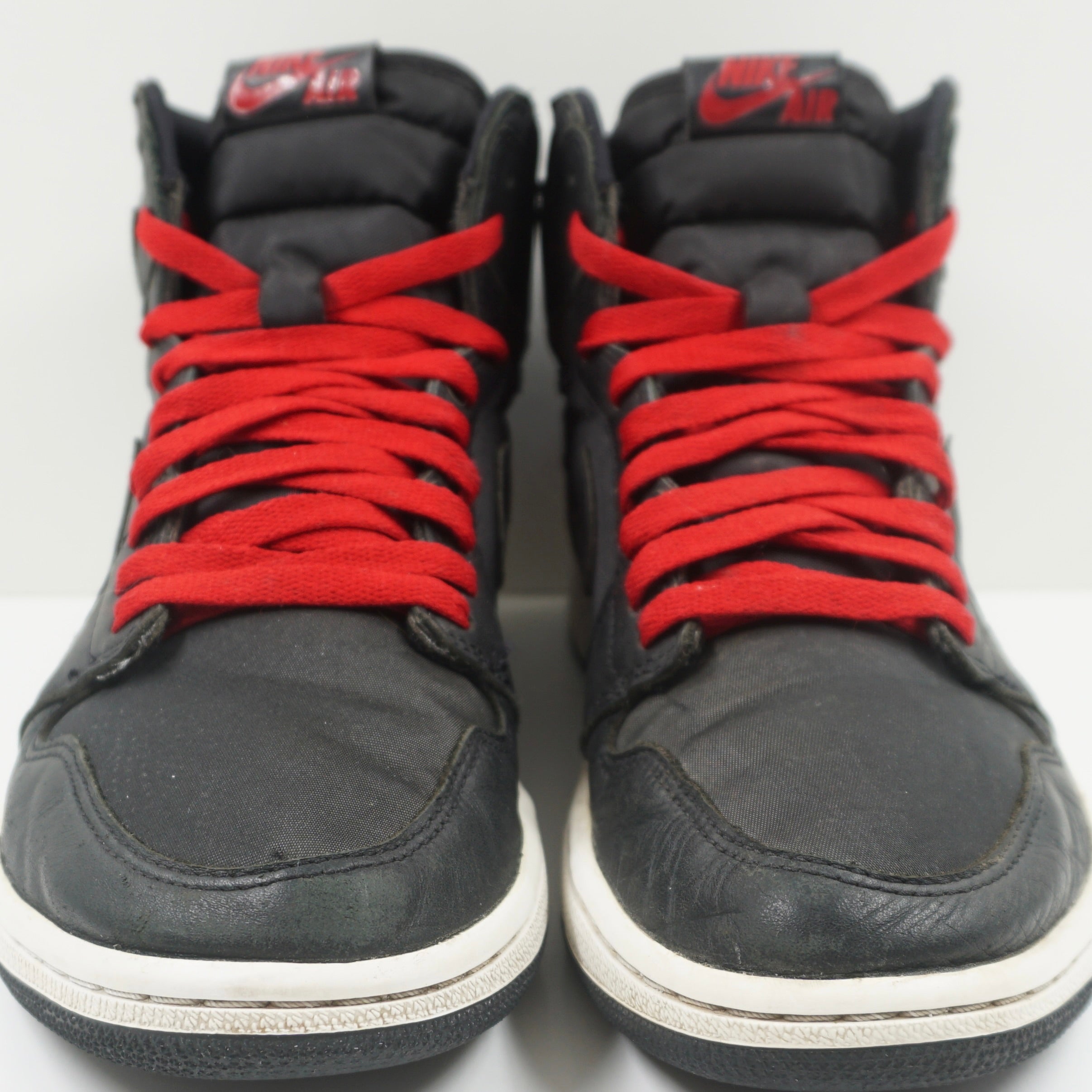 Jordan 1 Retro High Black Satin Gym Red