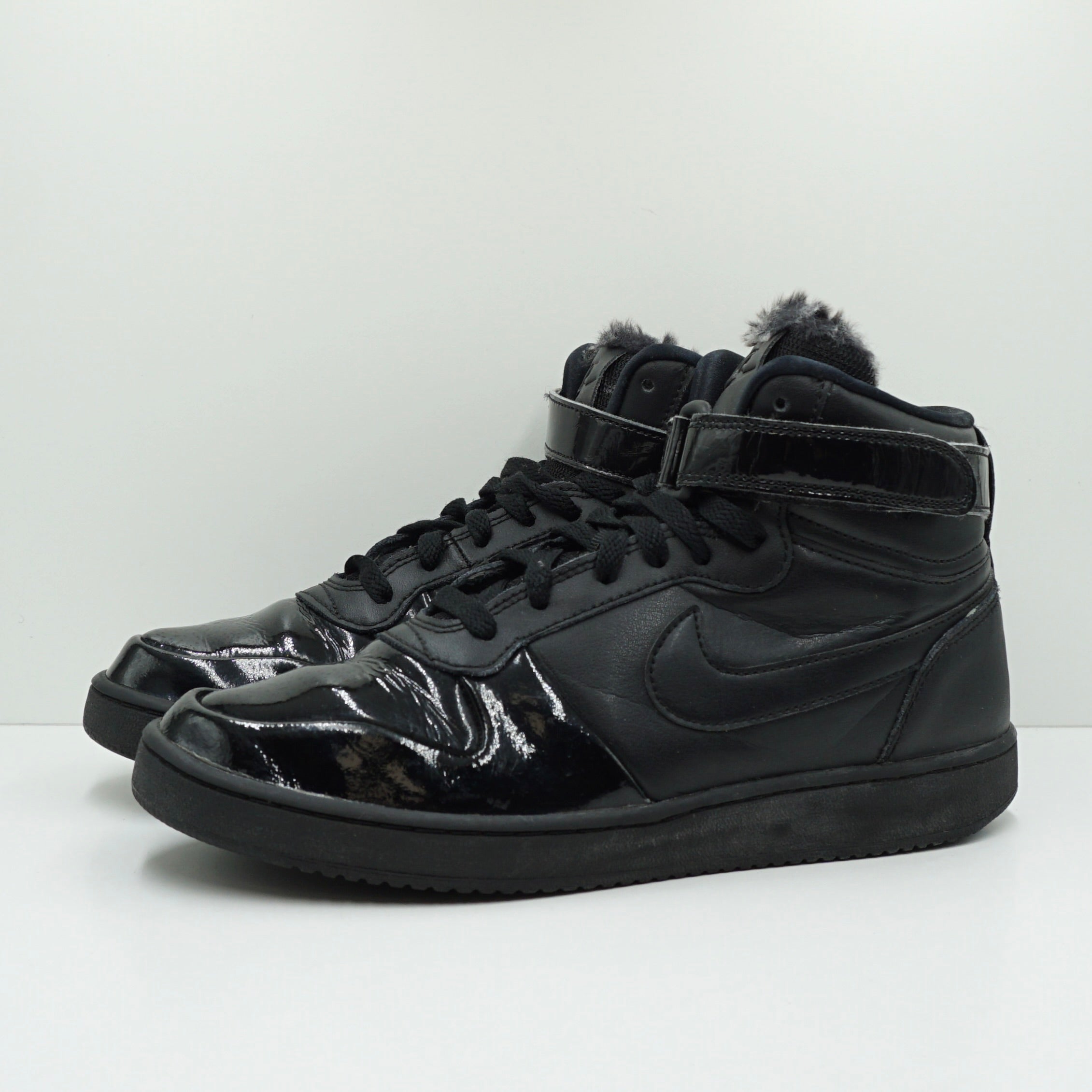 Nike Court Borough Mid Patent Black (W)