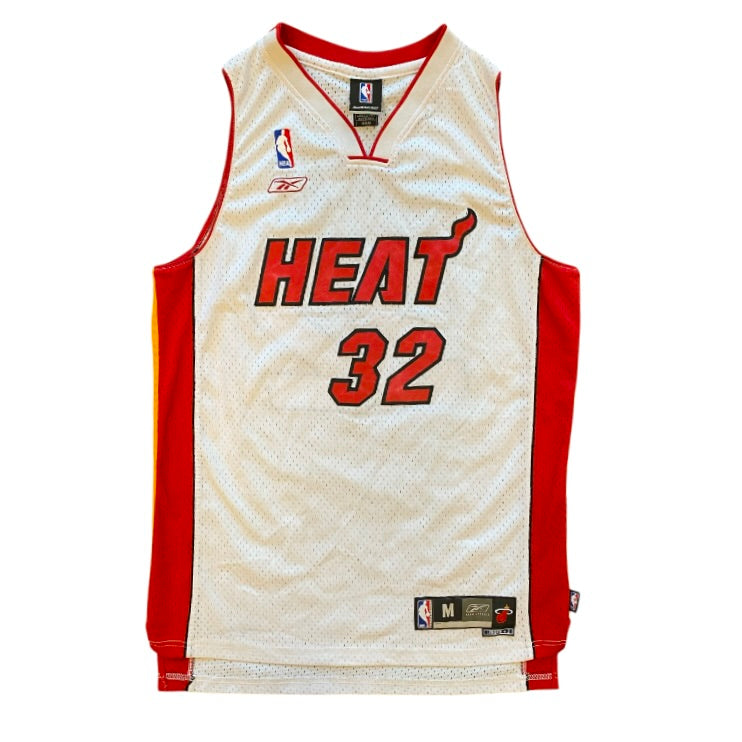 Reebok Miami Heat Shaquille O'Neal #32 White Red Basketball Jersey