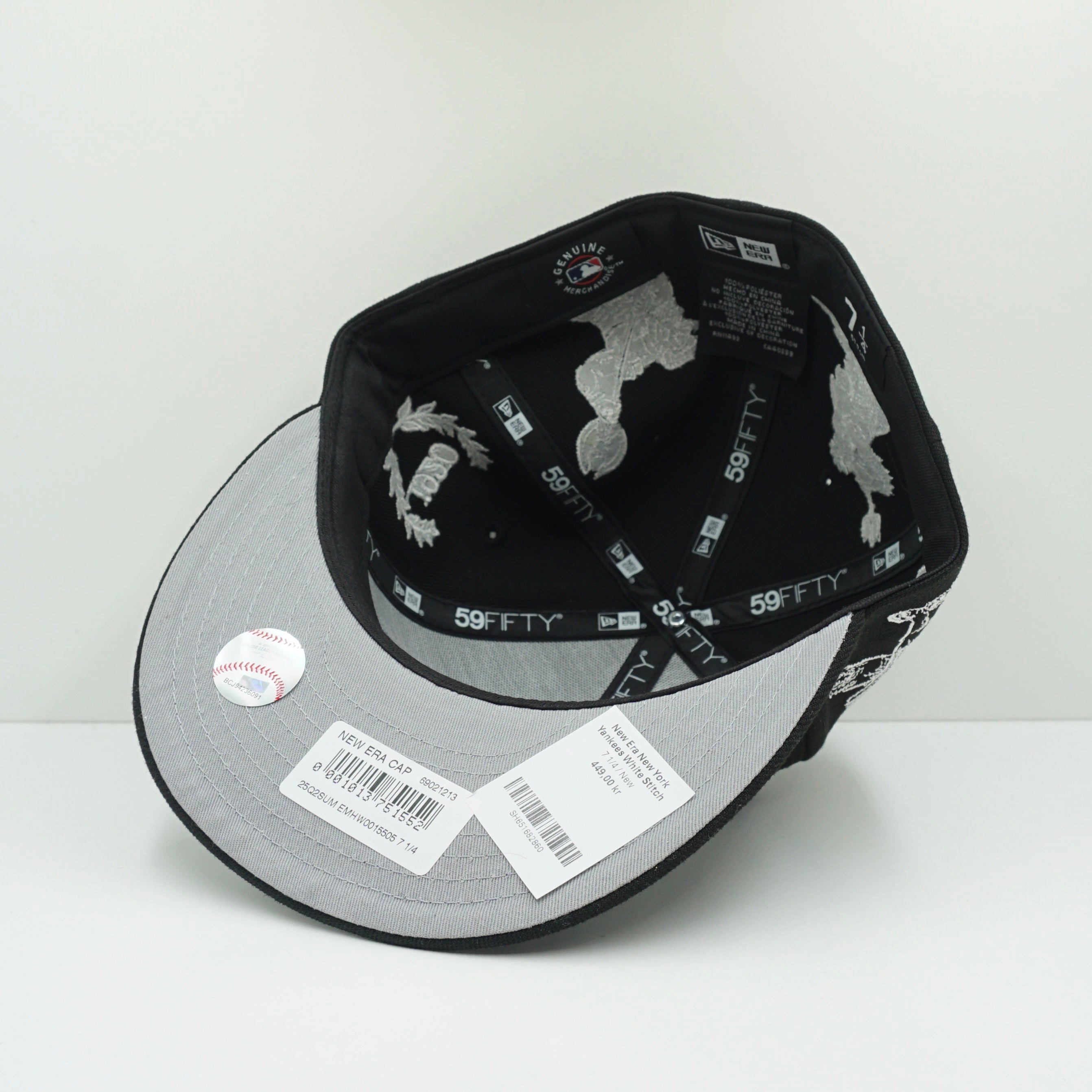 New Era New York Yankees White Stitch Black Fitted Cap
