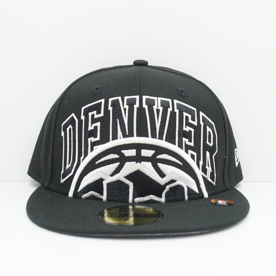 New Era Denver Nuggets Black White Fitted Cap