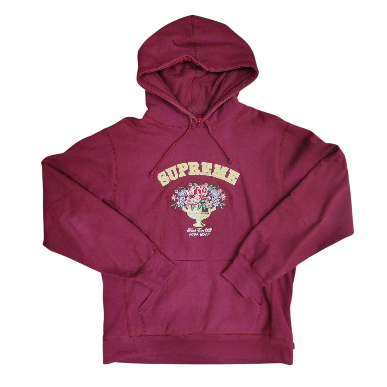Supreme FW17 Centerpiece Burgundy Hoodie