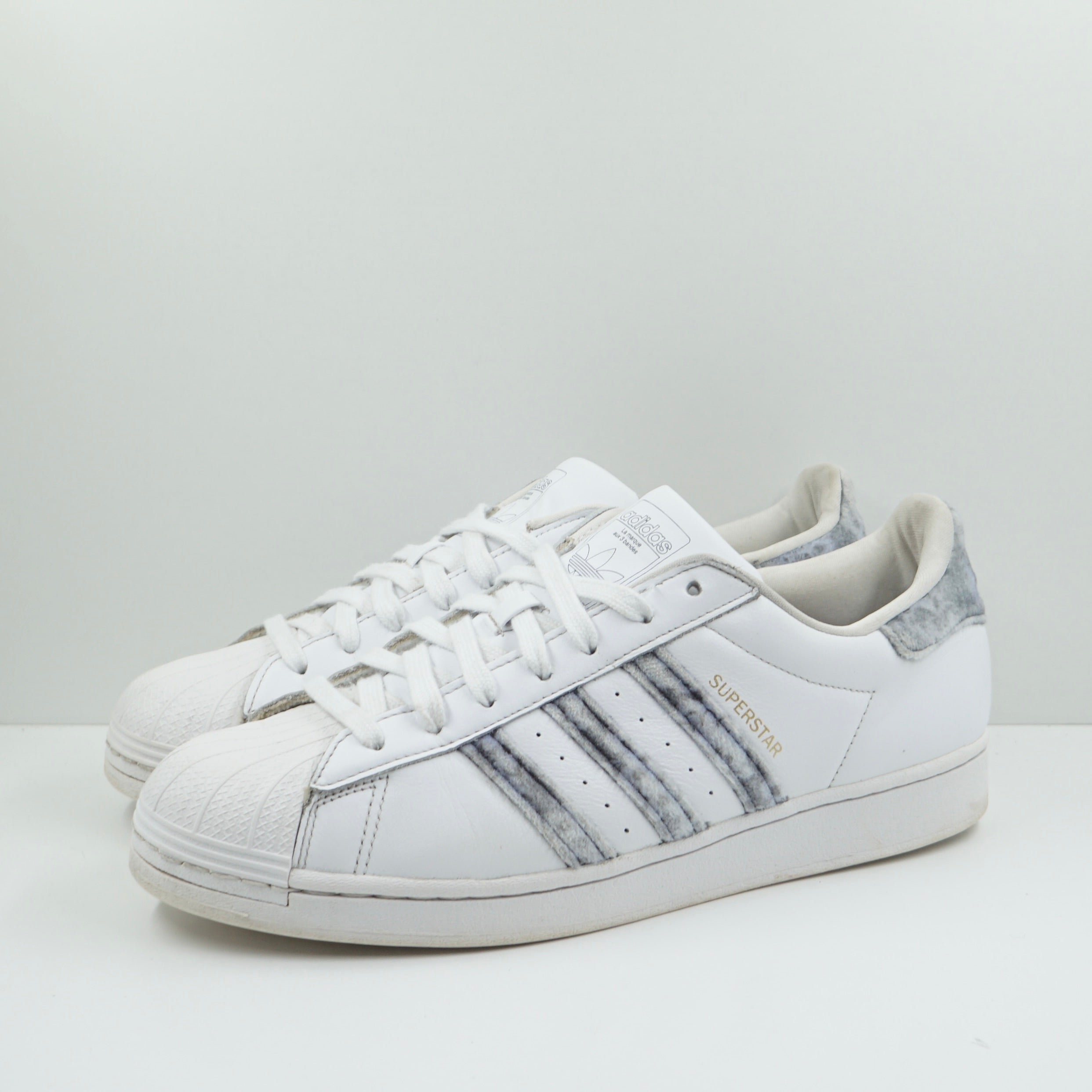 Adidas Superstar White Serrated Denim