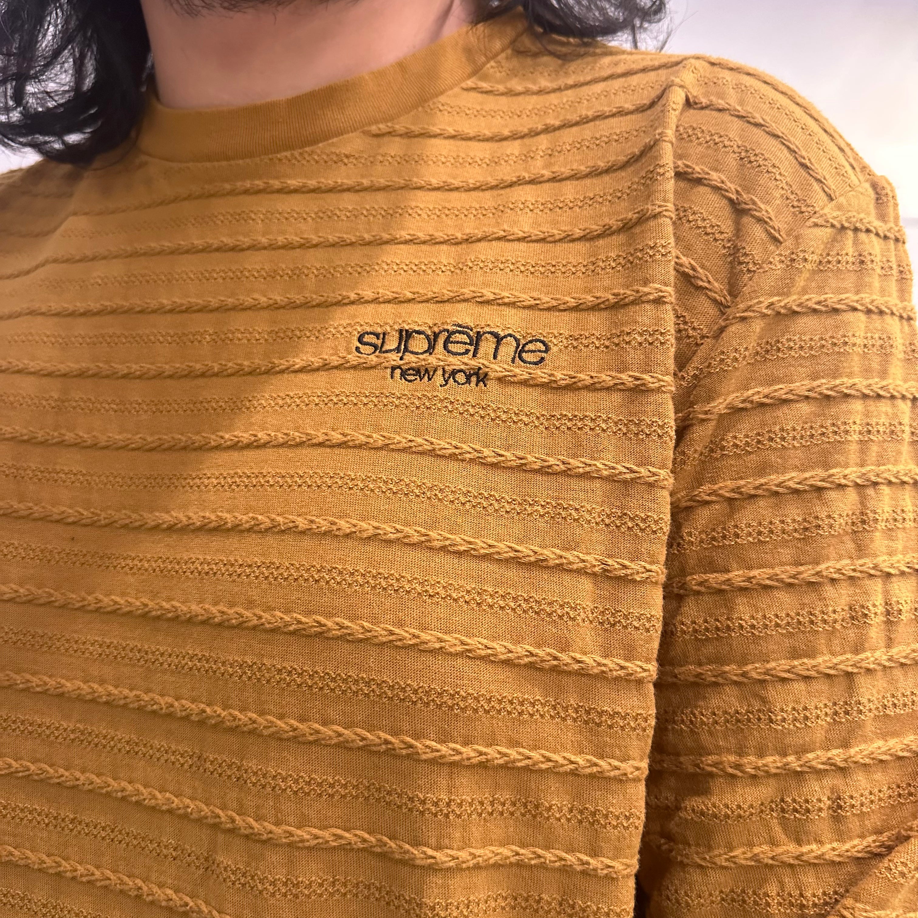 Supreme Rope Stripe Top Light Brown Long Sleeve Tshirt