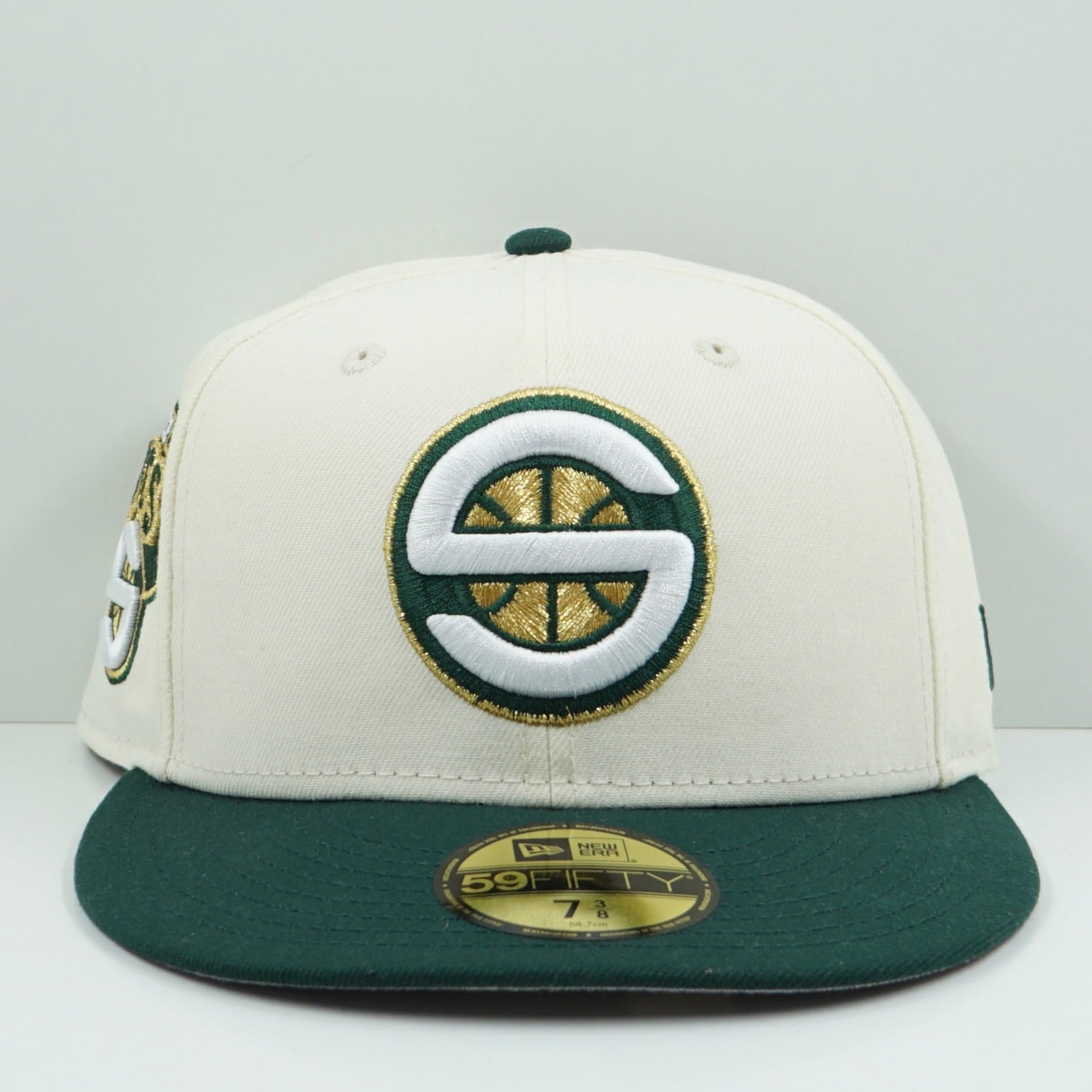 New Era Seattle Sonics Cream Green Fitted Cap