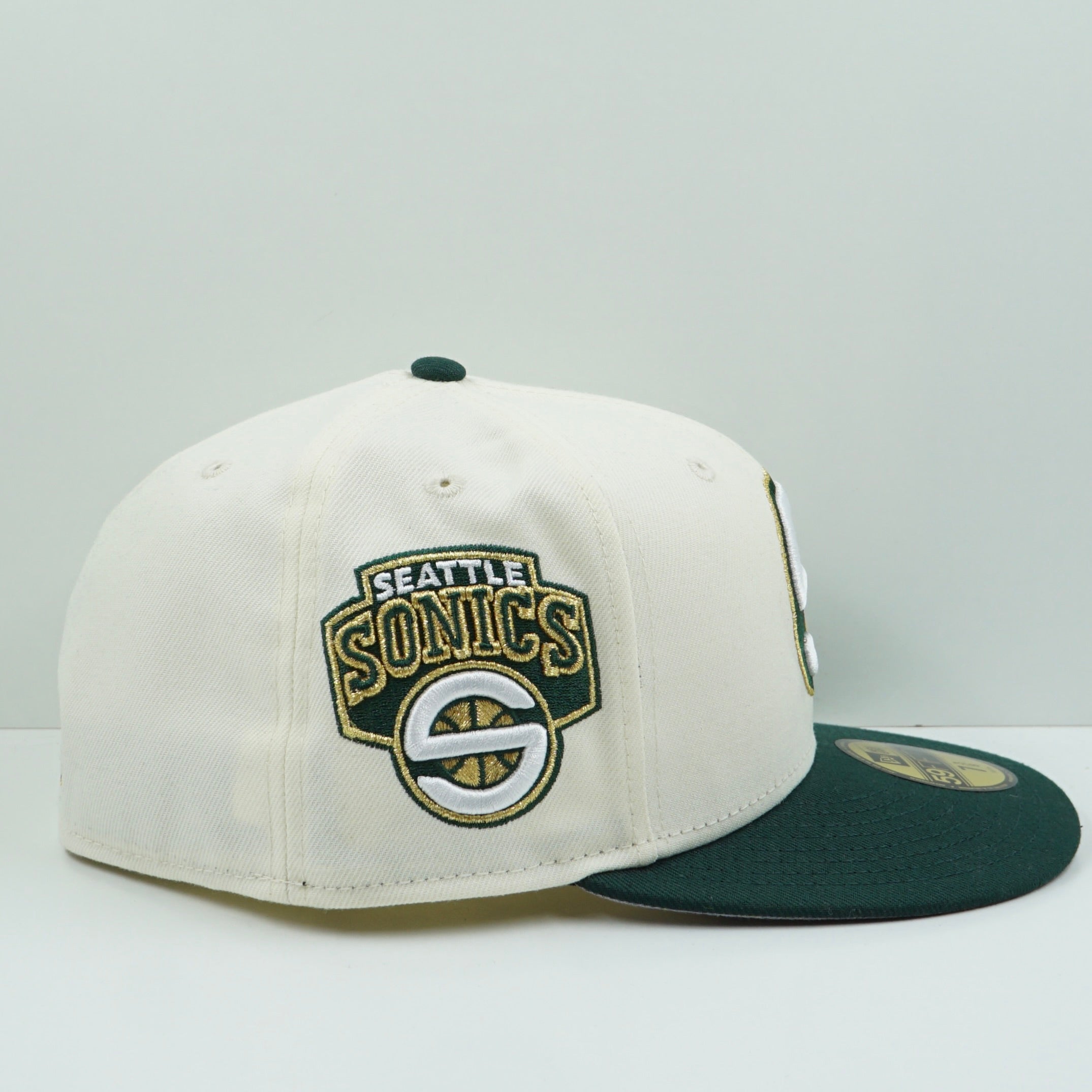 New Era Seattle Sonics Cream Green Fitted Cap