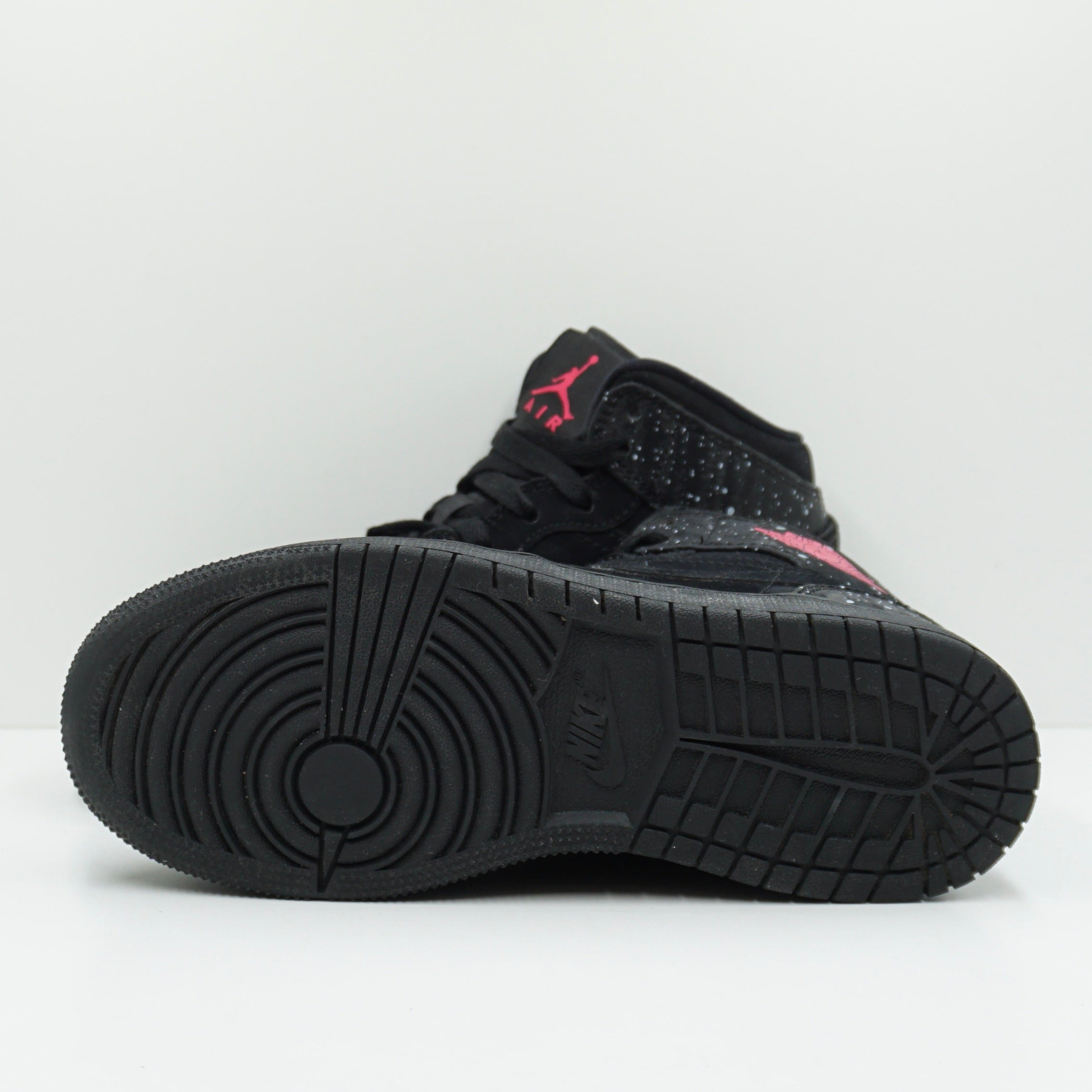 Jordan 1 Mid Black Rush Pink White Splatter (GS)