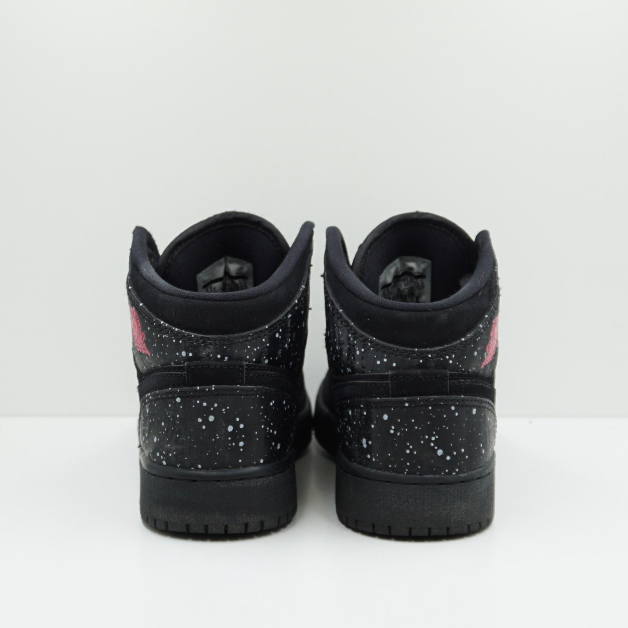 Jordan 1 Mid Black Rush Pink White Splatter (GS)