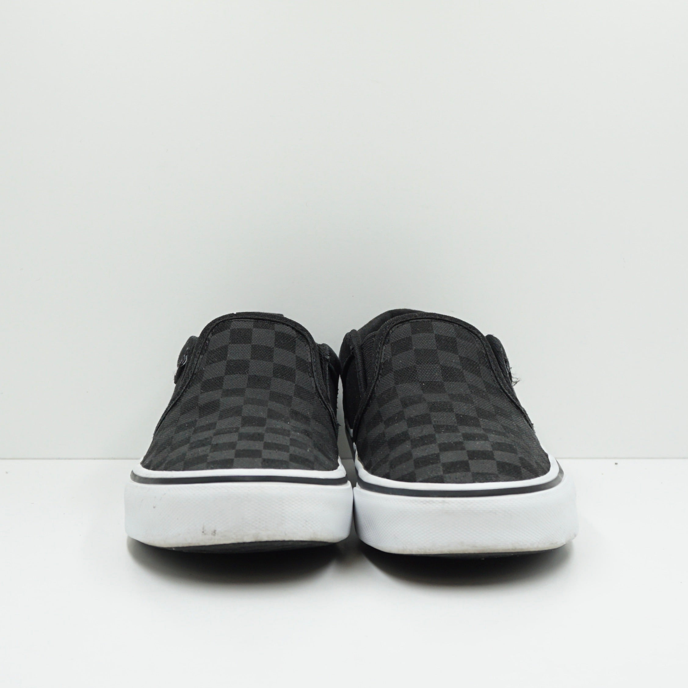 Vans Grey Black Checkered Slip On Kids