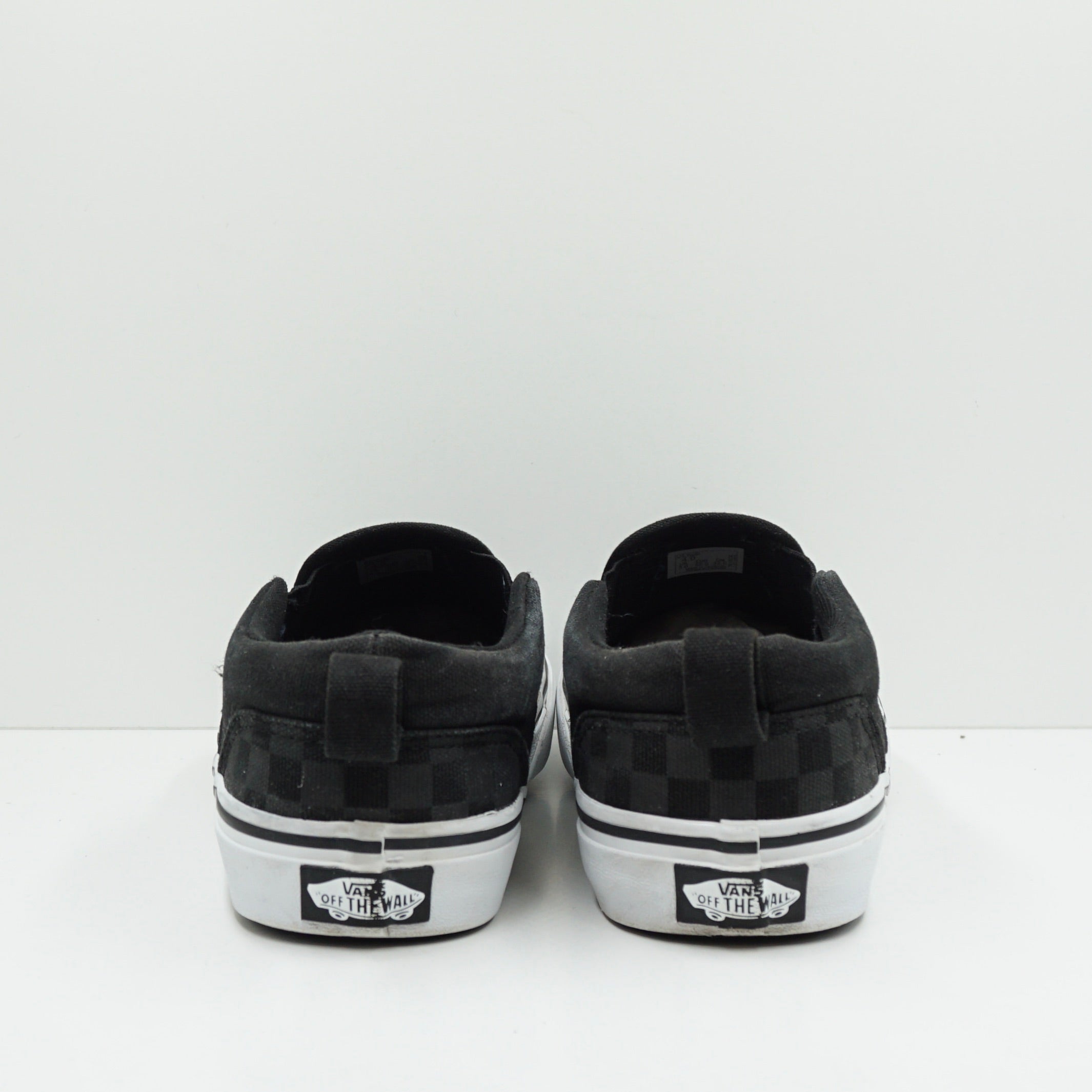 Vans Grey Black Checkered Slip On Kids