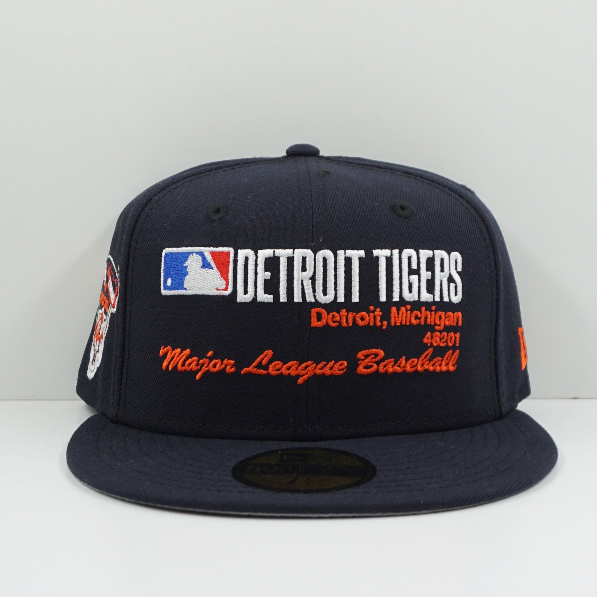 New Era Cooperstown Collection Detroit Tigers Stadium Patch Work League Navy Fitted Cap