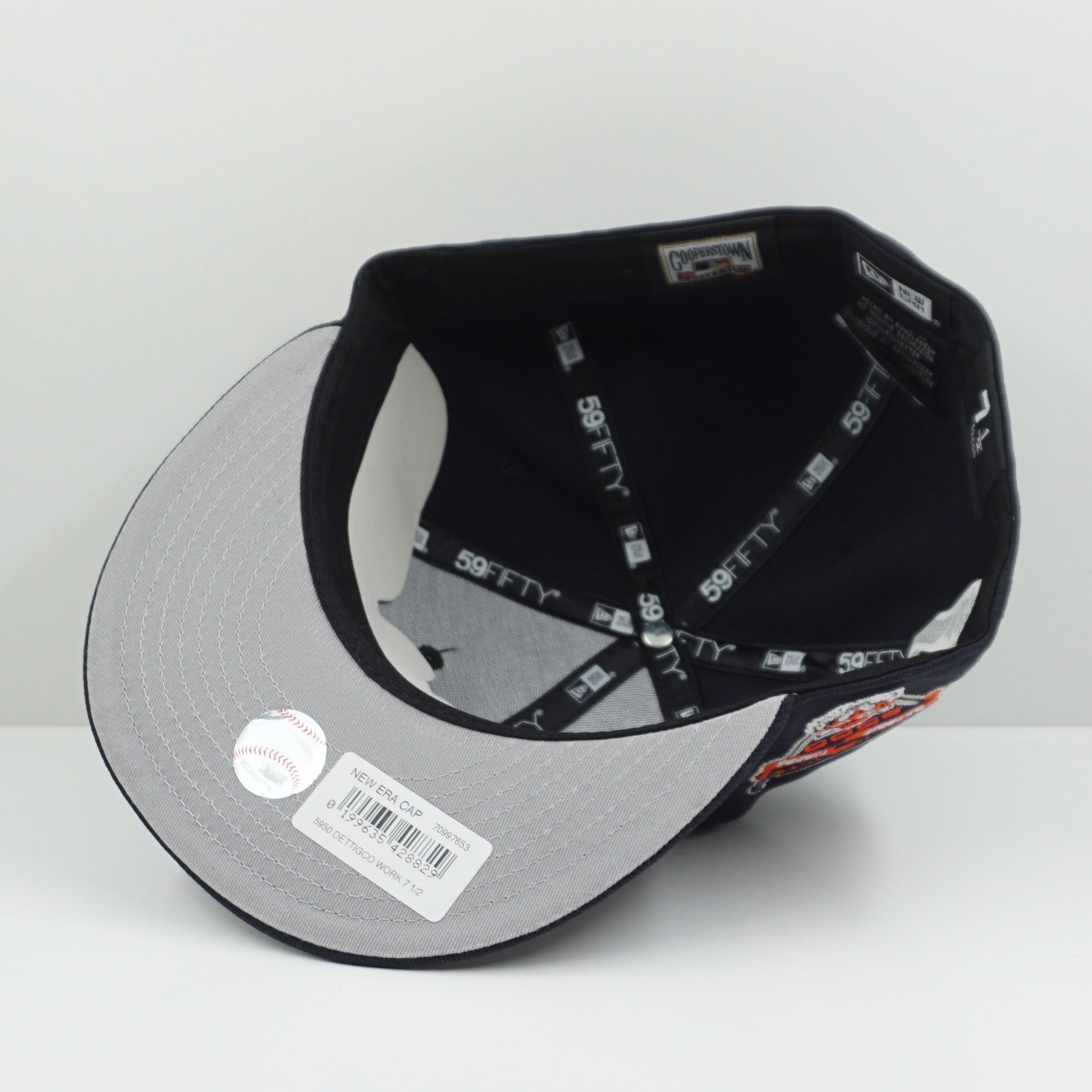 New Era Cooperstown Collection Detroit Tigers Stadium Patch Work League Navy Fitted Cap