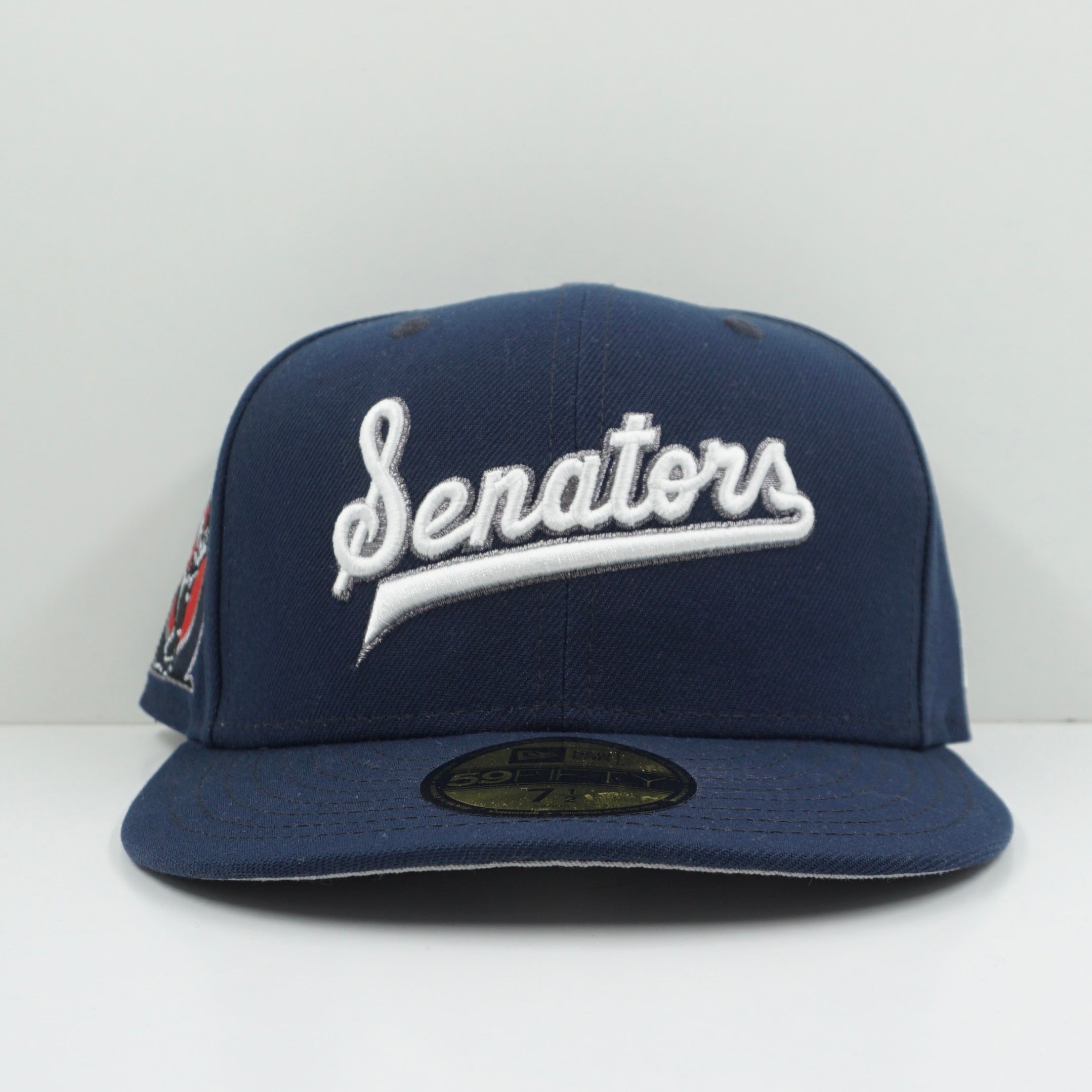 New Era Cooperstown Collection Washington Senators Ocean Side Script Edition Blue Fitted Cap