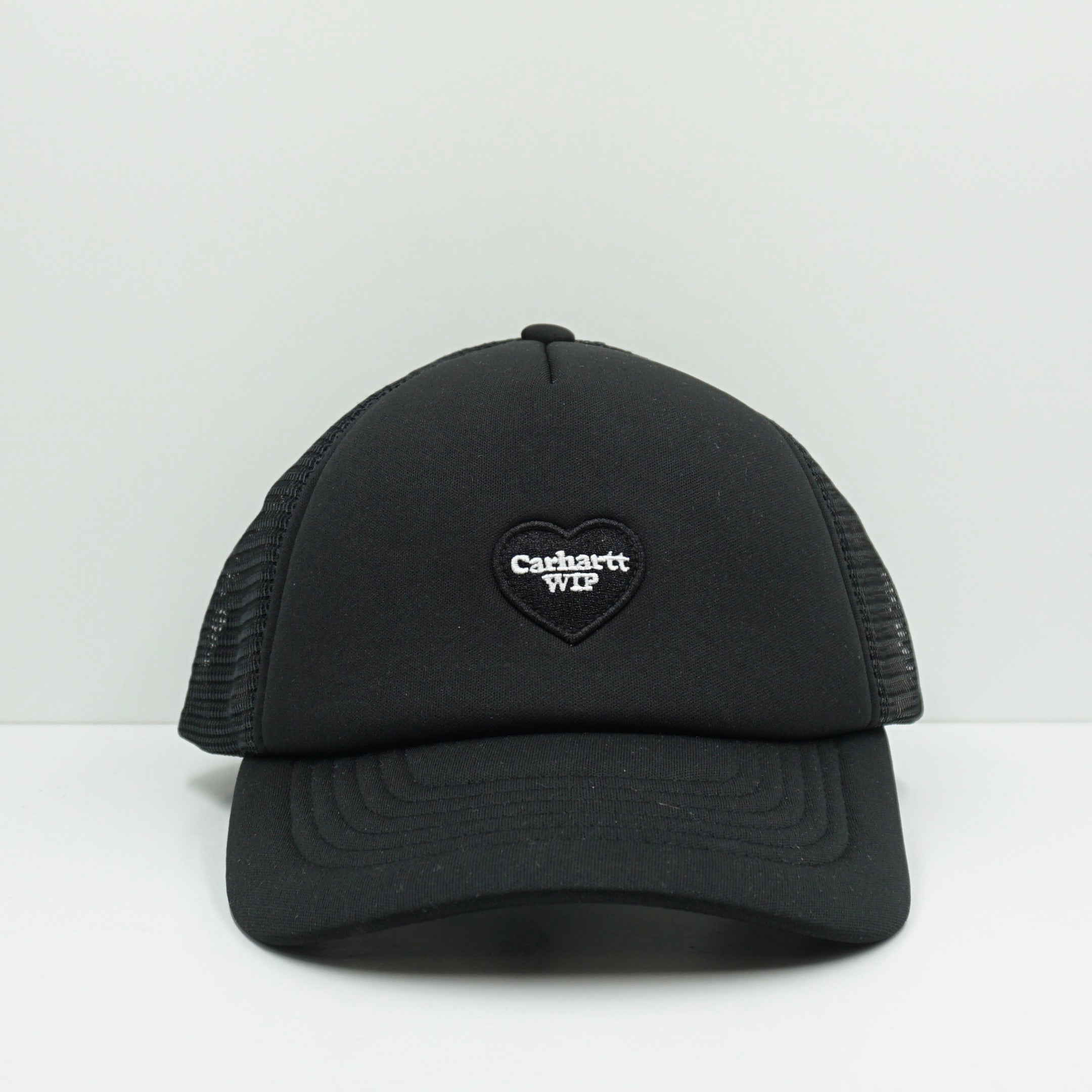 Carhartt WIP Heart Patch Black Trucker Snapback Cap