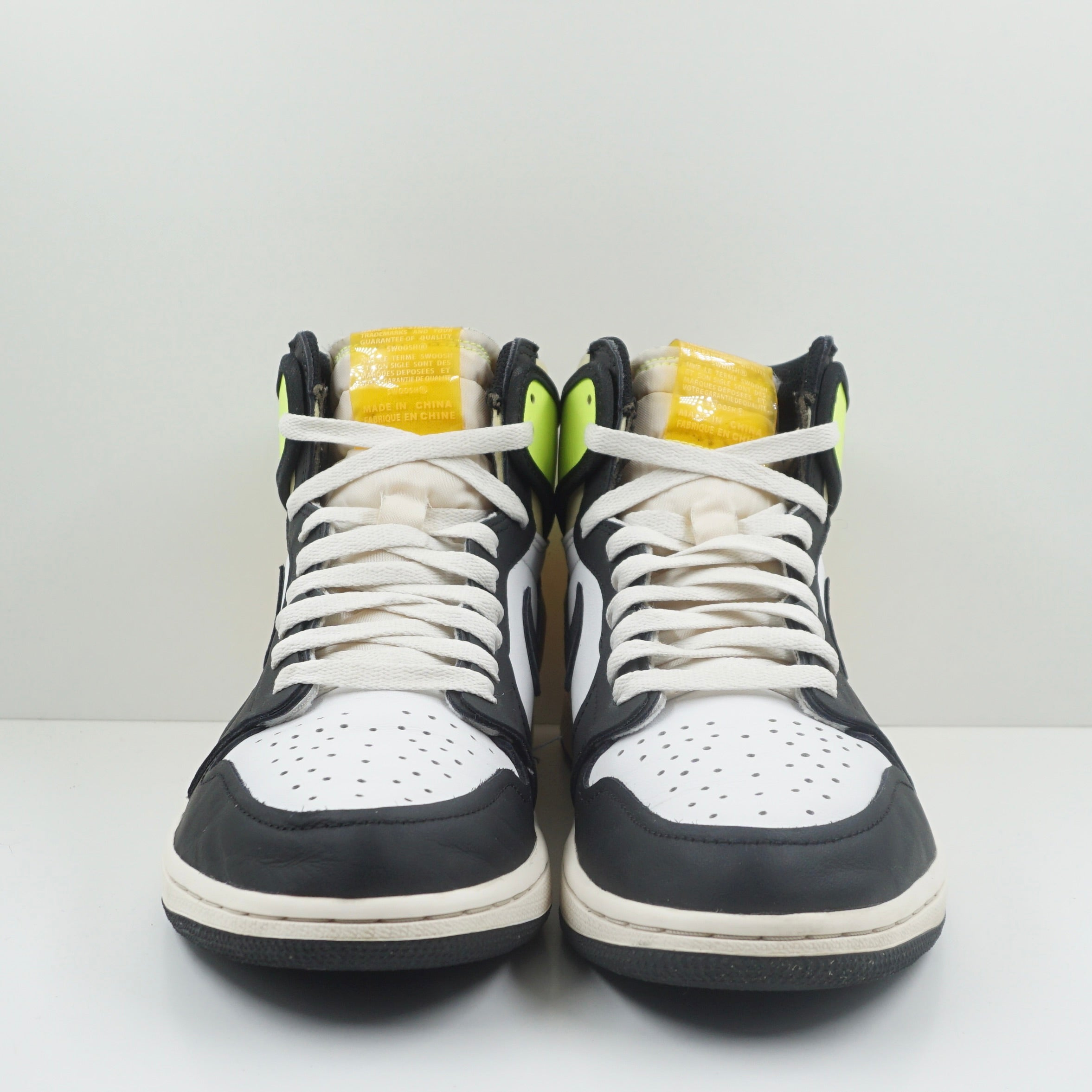 Jordan 1 Retro High White Black Volt University Gold