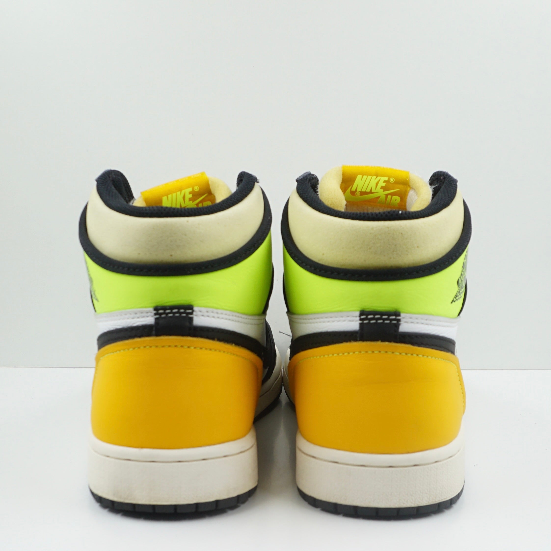 Jordan 1 Retro High White Black Volt University Gold