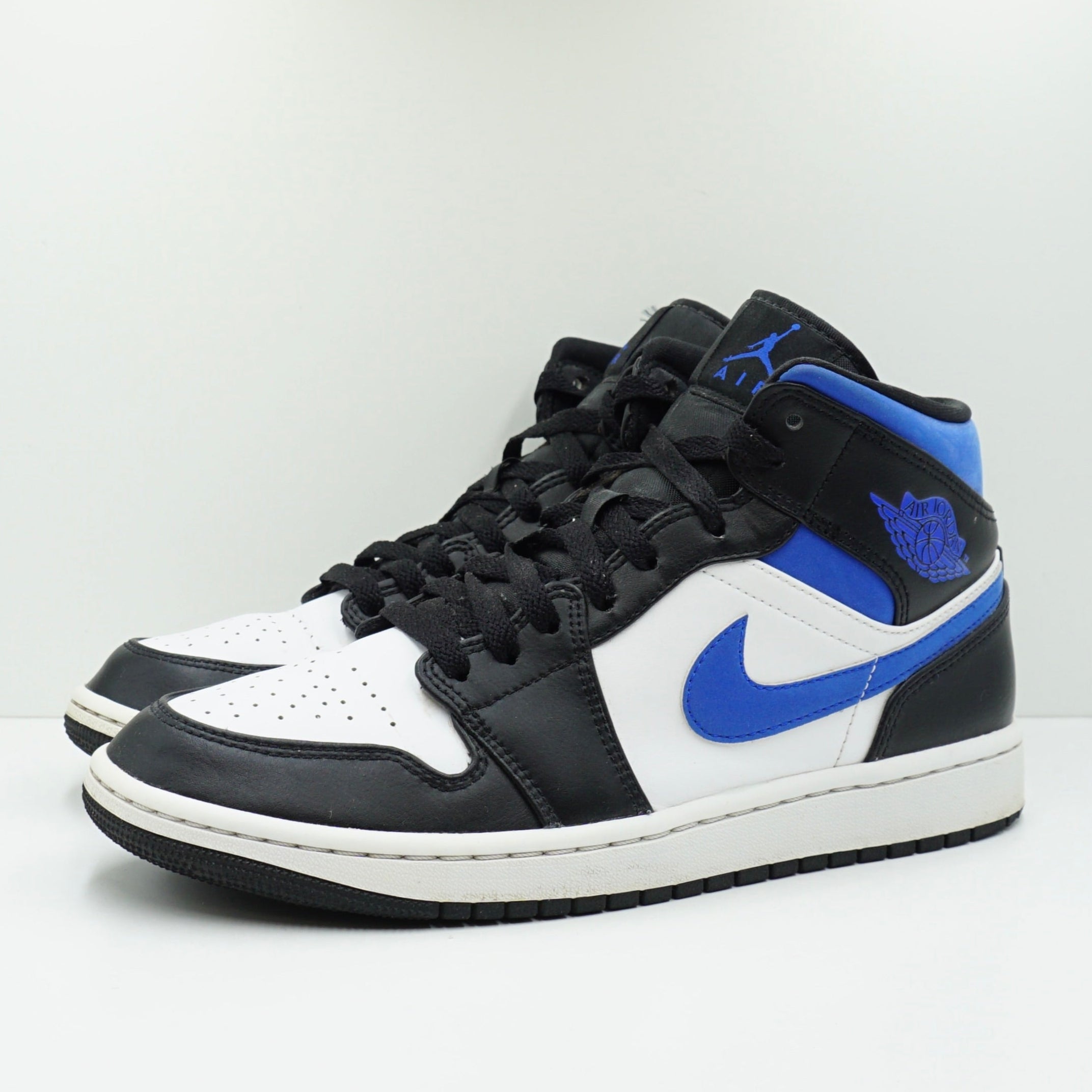 jordan 1 mid black racer blue womens