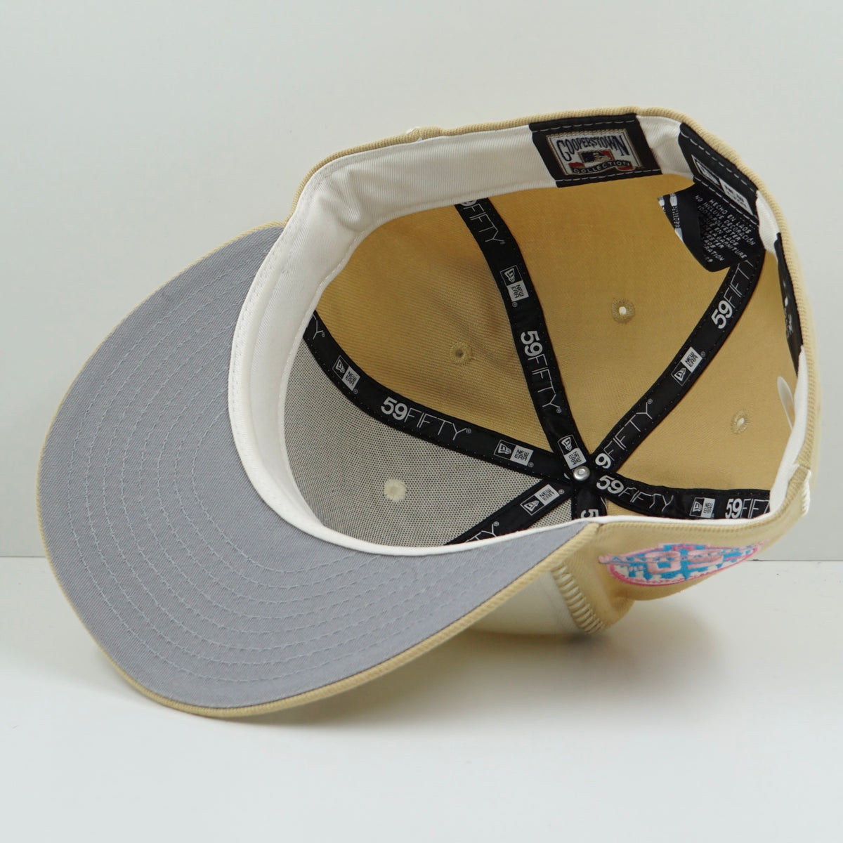 New Era Cooperstown Collection New York Mets Beige White Fitted Cap