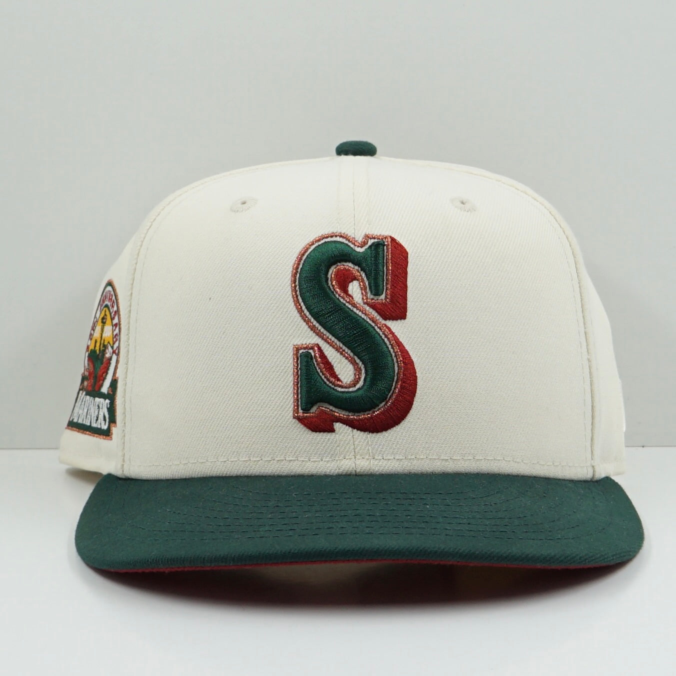 New Era Cooperstown Collection Seattle Mariners Beige Green Fitted Cap