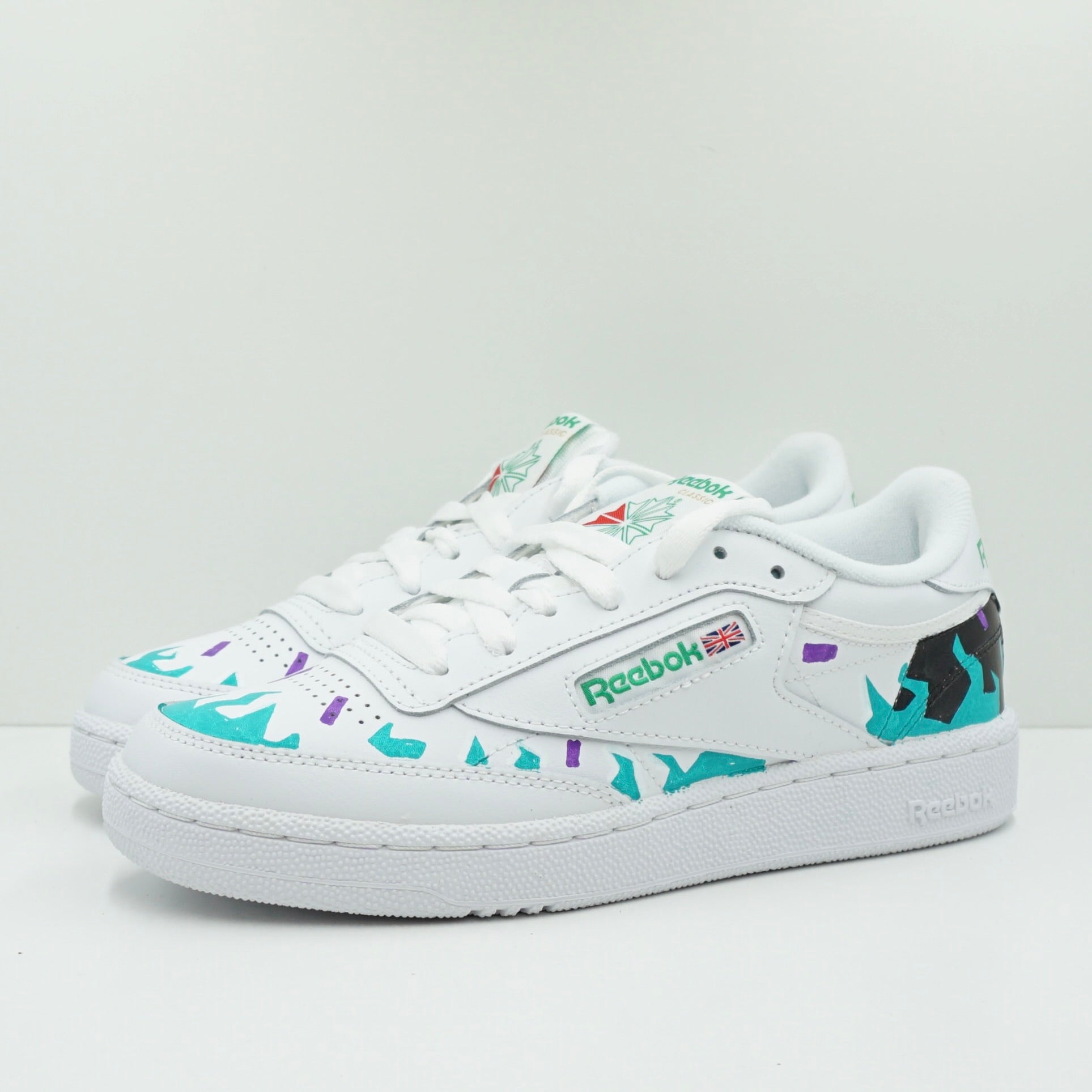 Reebok Club C 85 White Green (Custom Painted)