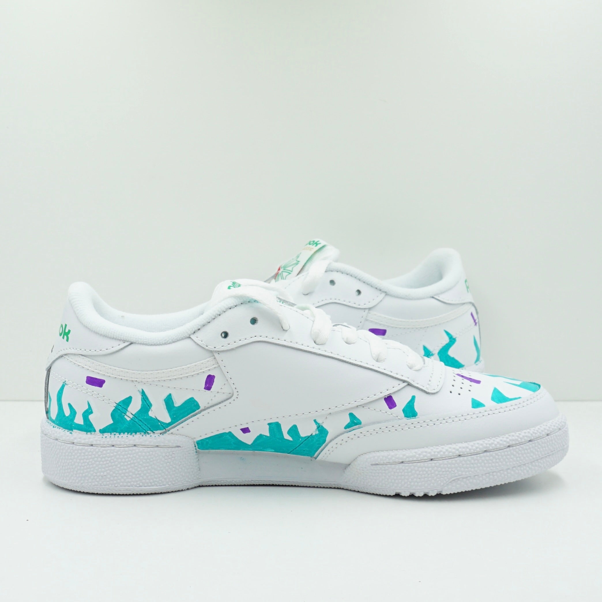 Reebok Club C 85 White Green (Custom Painted)