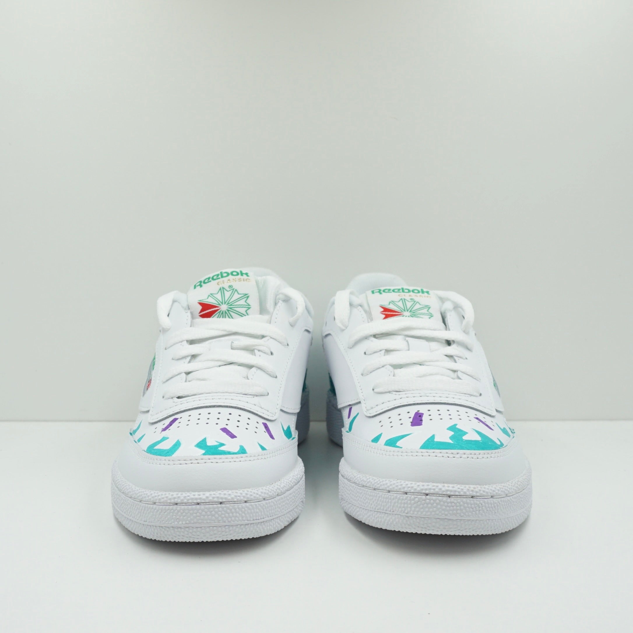 Reebok Club C 85 White Green (Custom Painted)