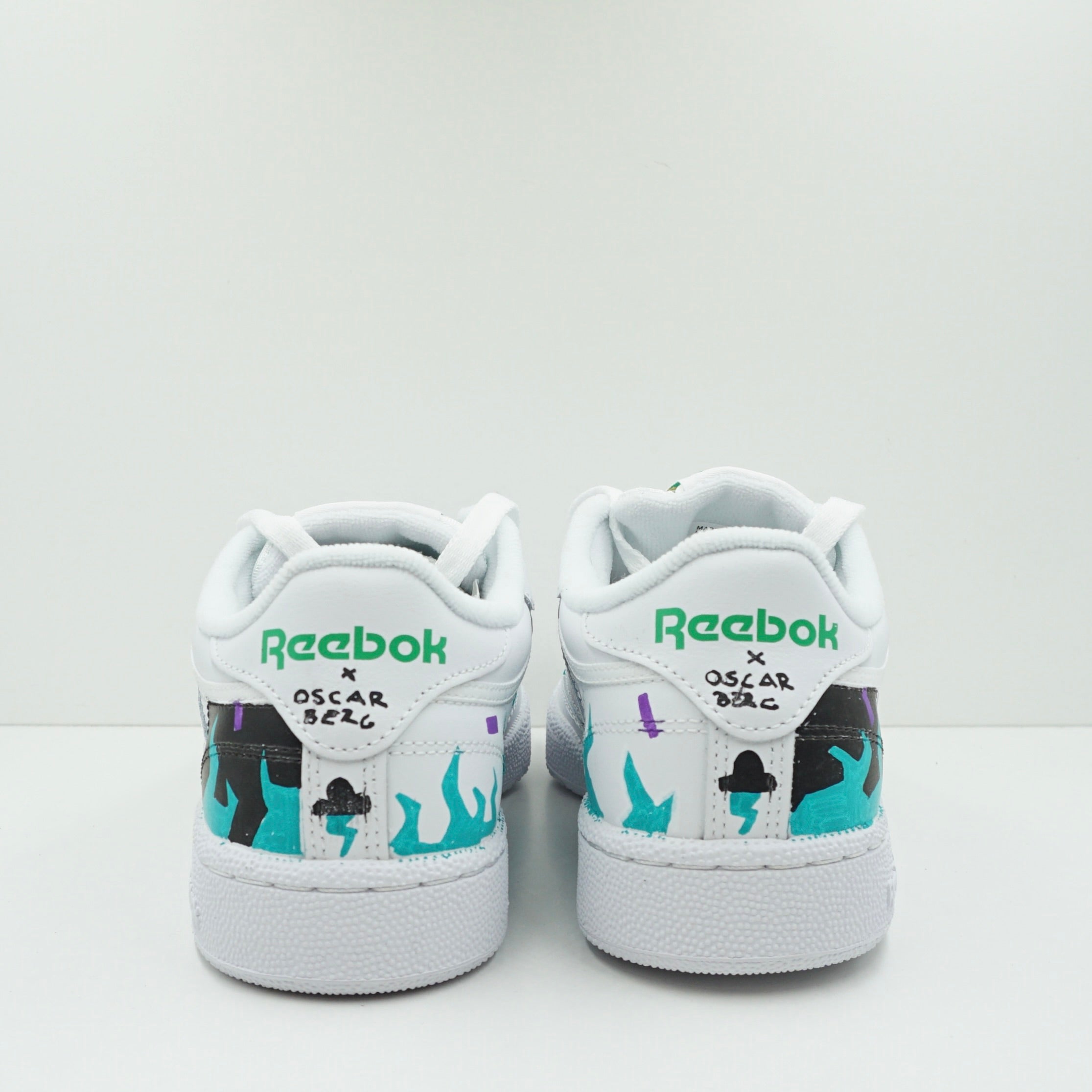 Reebok Club C 85 White Green (Custom Painted)