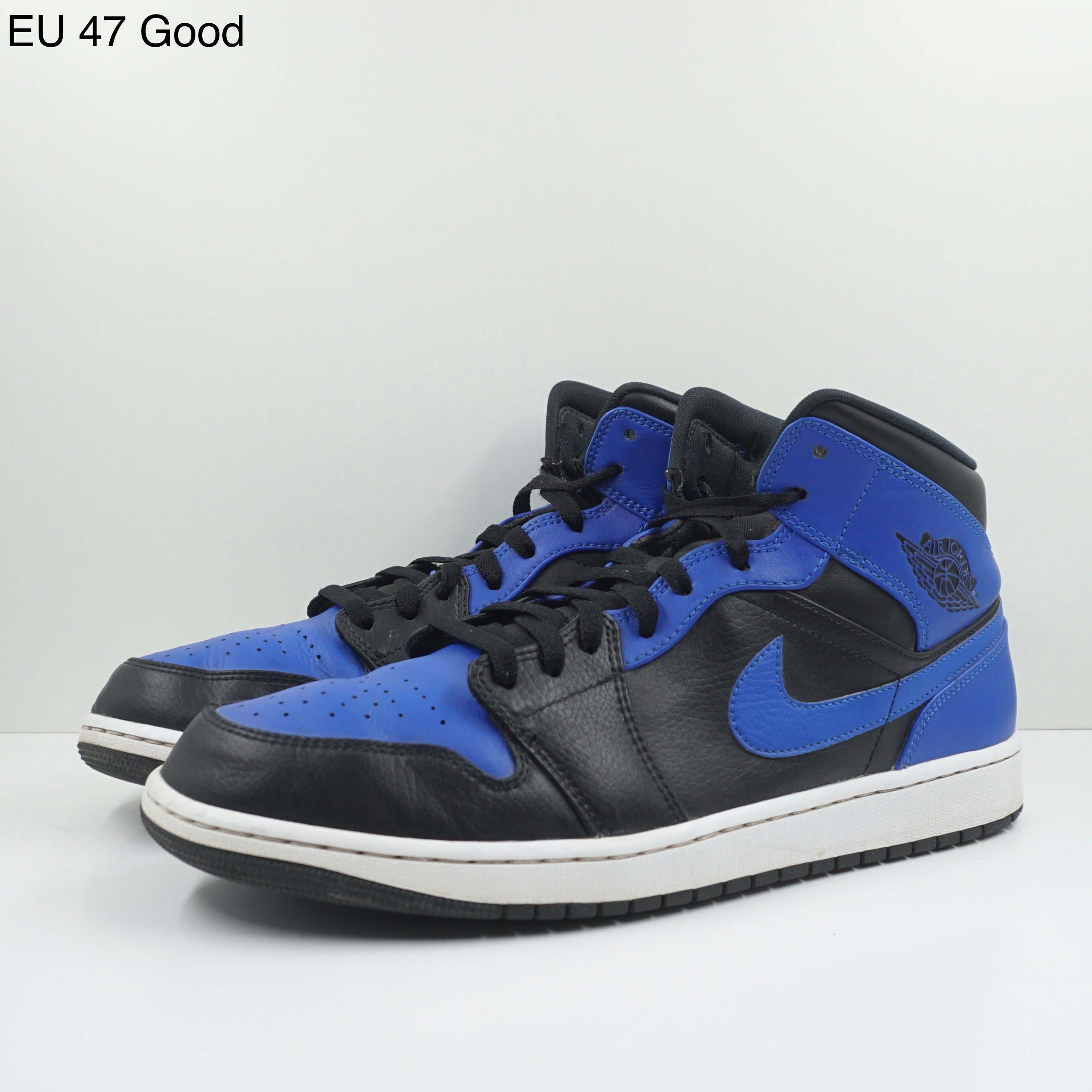 Jordan 1 Mid Hyper Royal Tumbled Leather