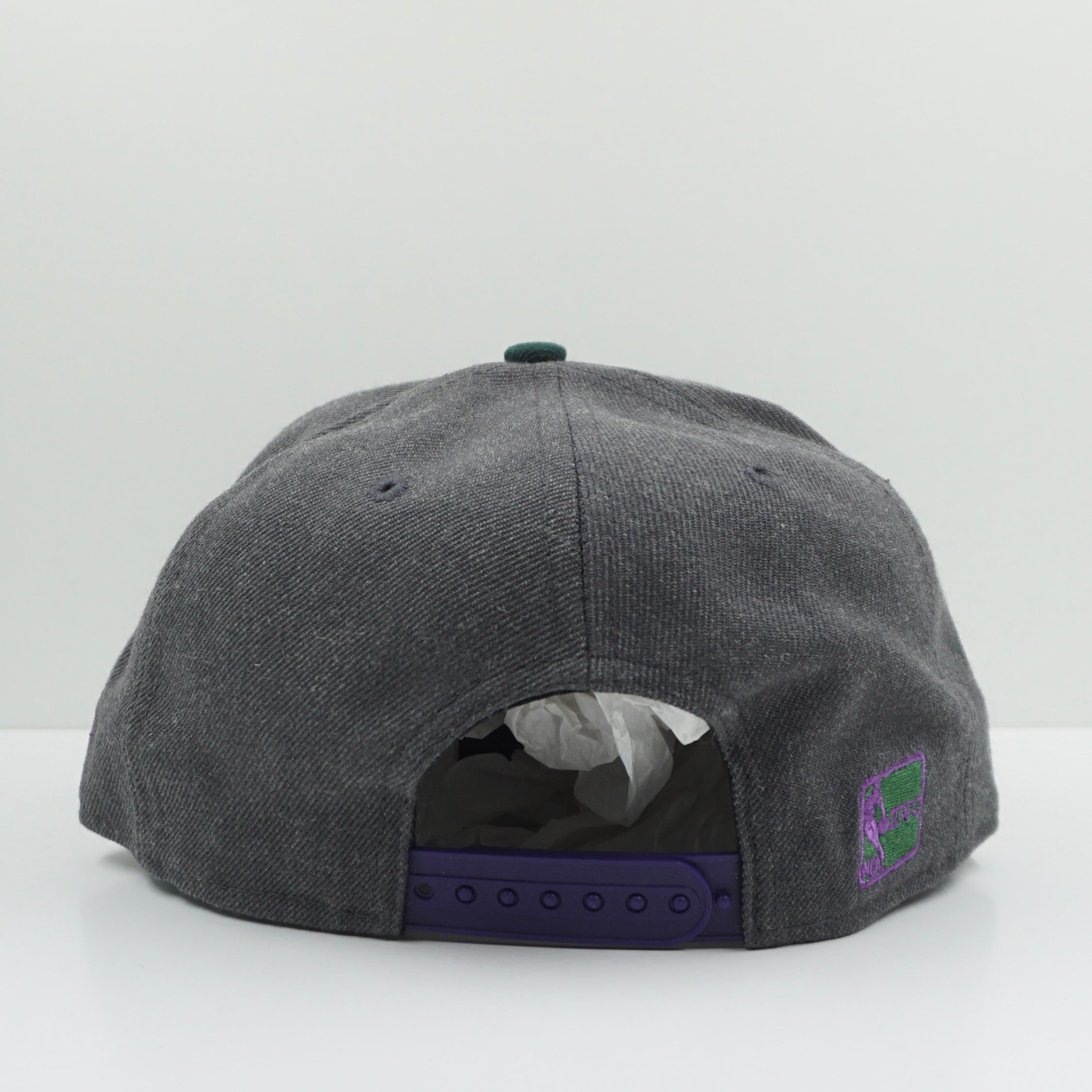 New Era Milwaukee Bucks Grey Purple Green Snapback Cap