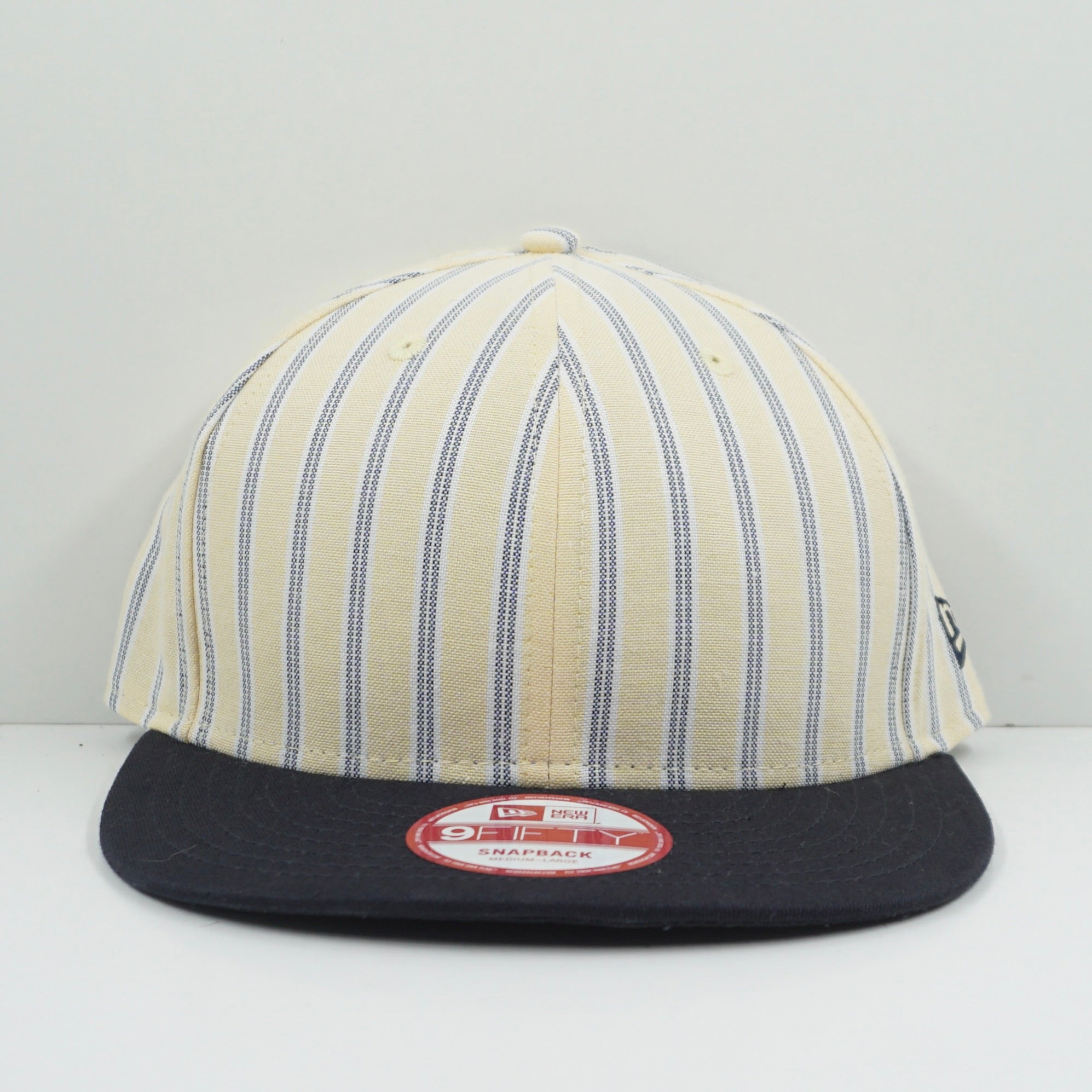 New Era Sample Beige Navy Striped Snapback Cap