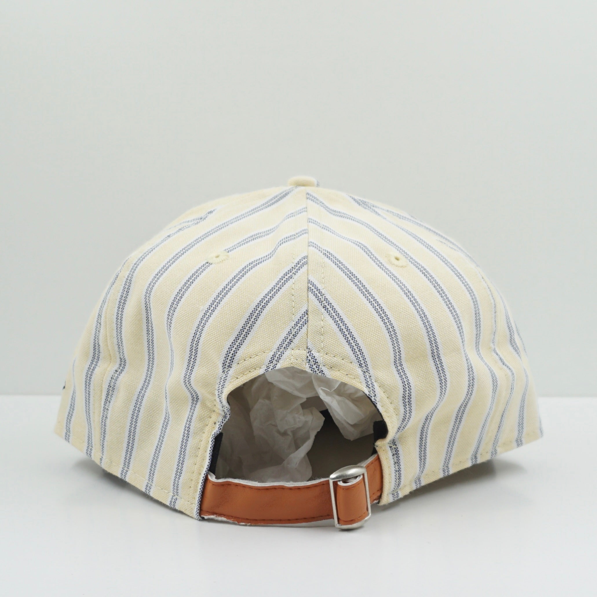 New Era Sample Beige Navy Striped Snapback Cap