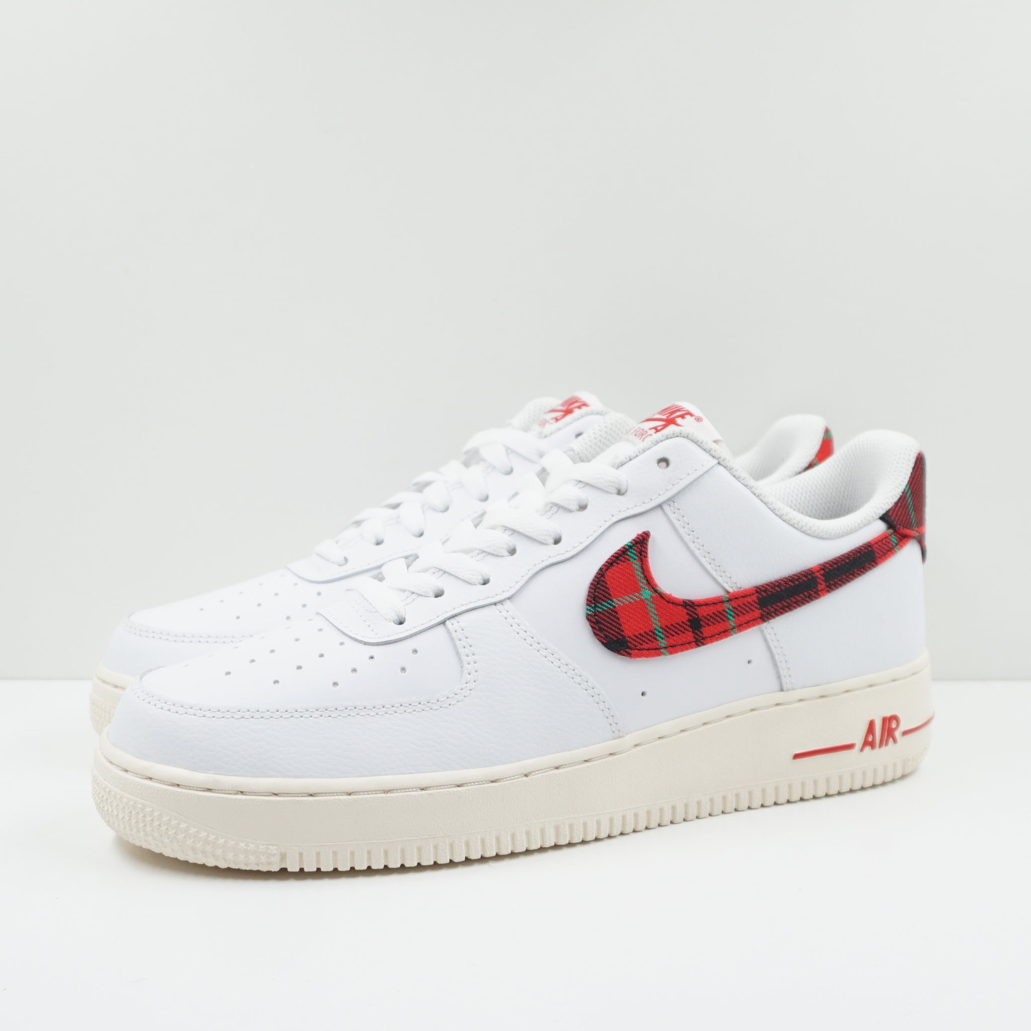 Nike Air Force 1 Low 07 LV8 Tartan Plaid White University Red