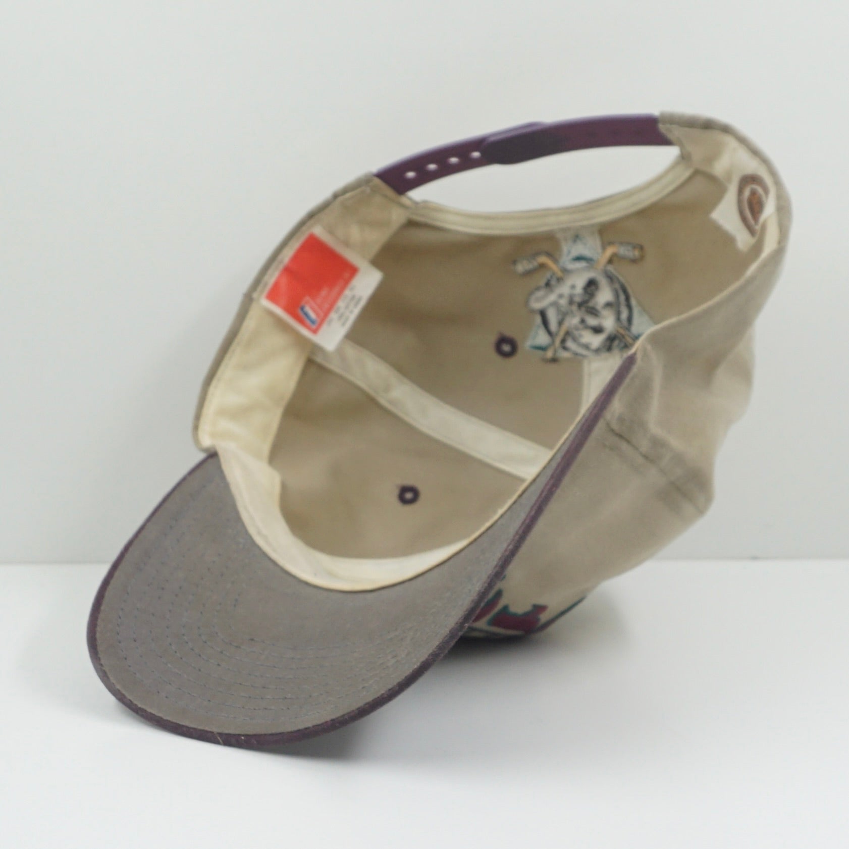 Mighty Ducks Beige Burgundy Snapback Cap