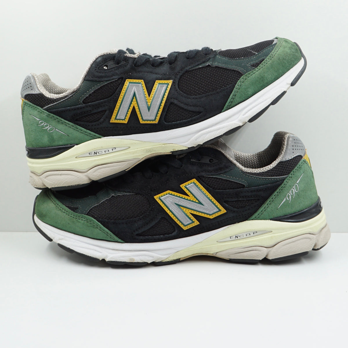 New Balance 990v3 MiUSA Black Green Yellow