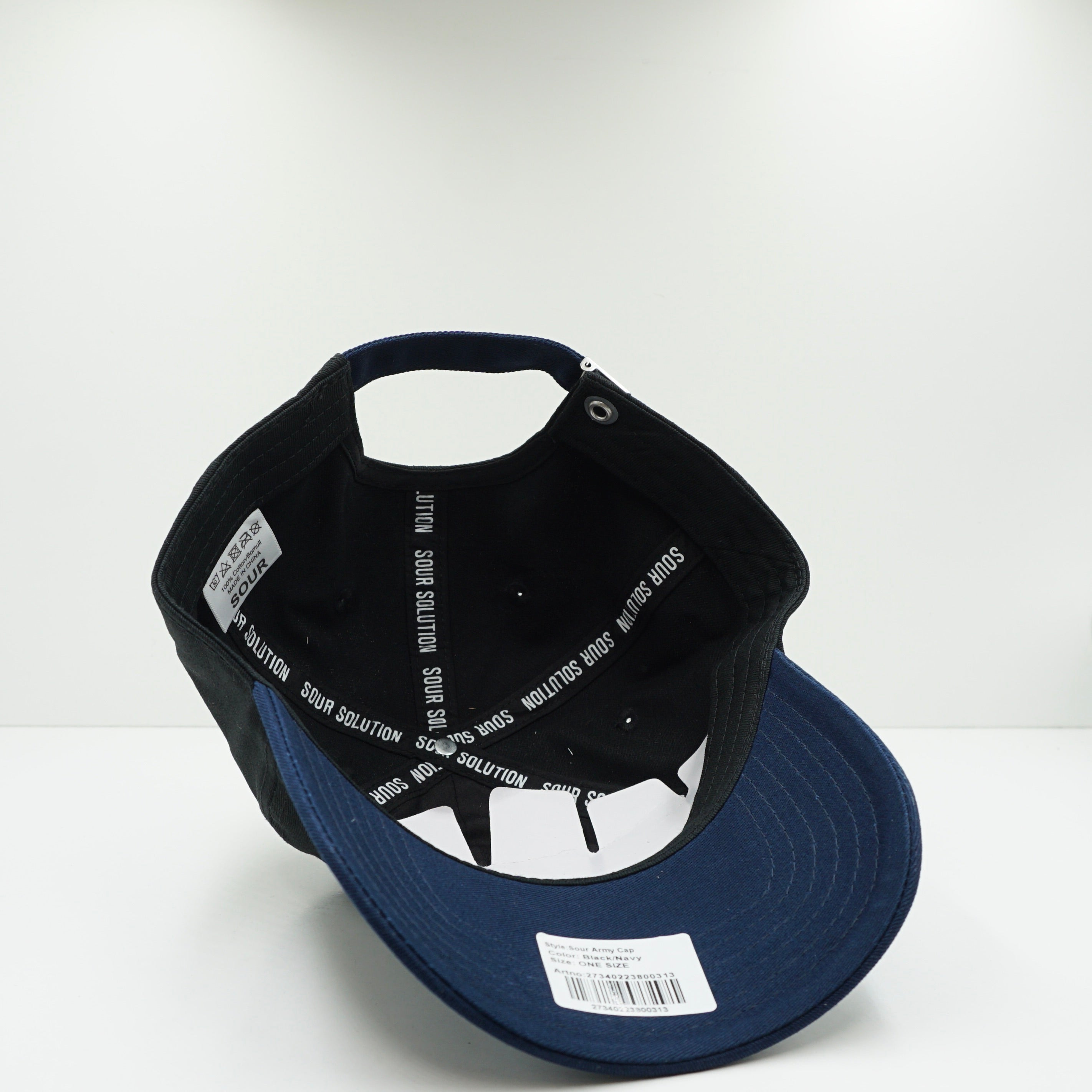 Sour Solution Army Black White Navy Adjustable Cap