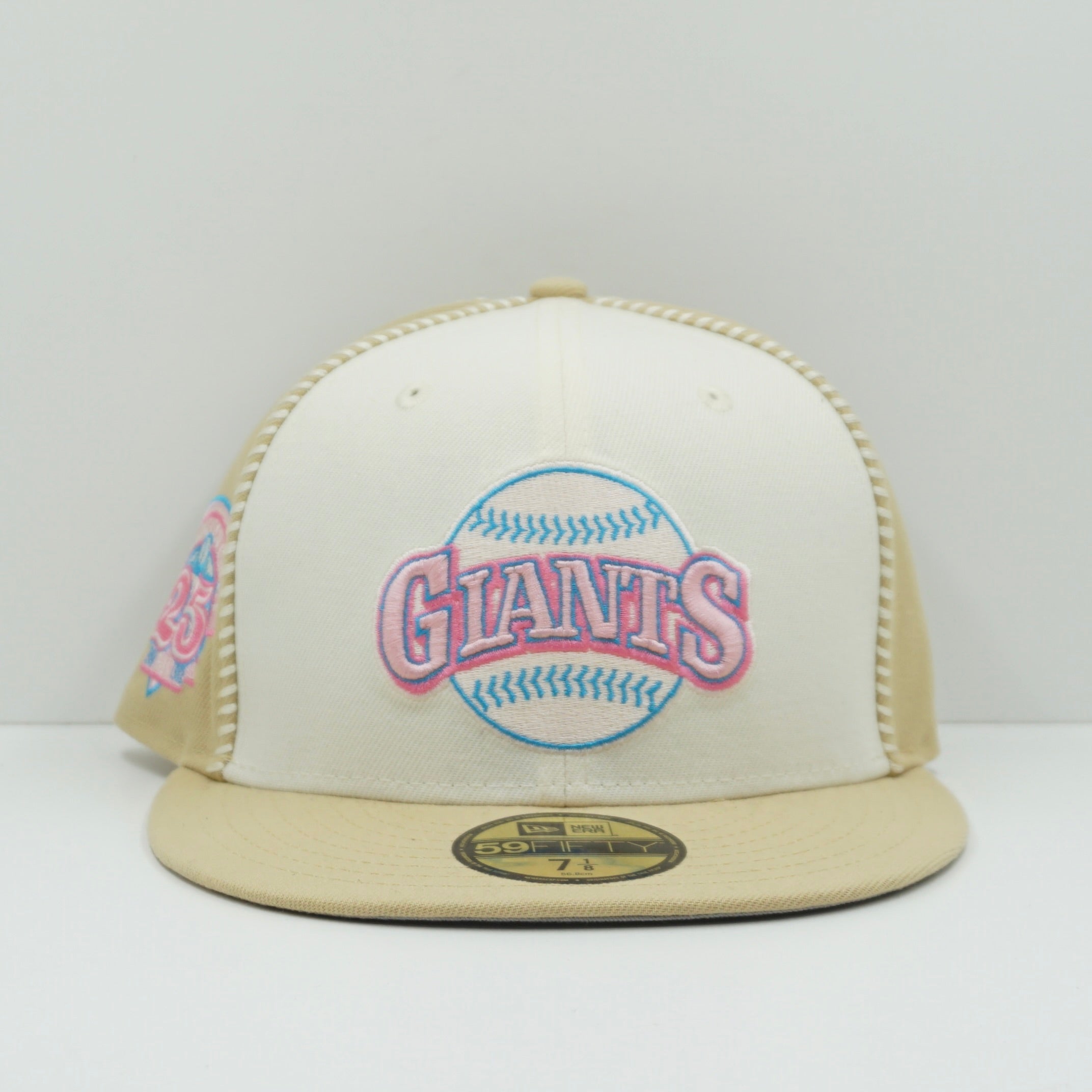 New Era San Francisco Giants Seam Stitch Chalk White Pink Fitted Cap