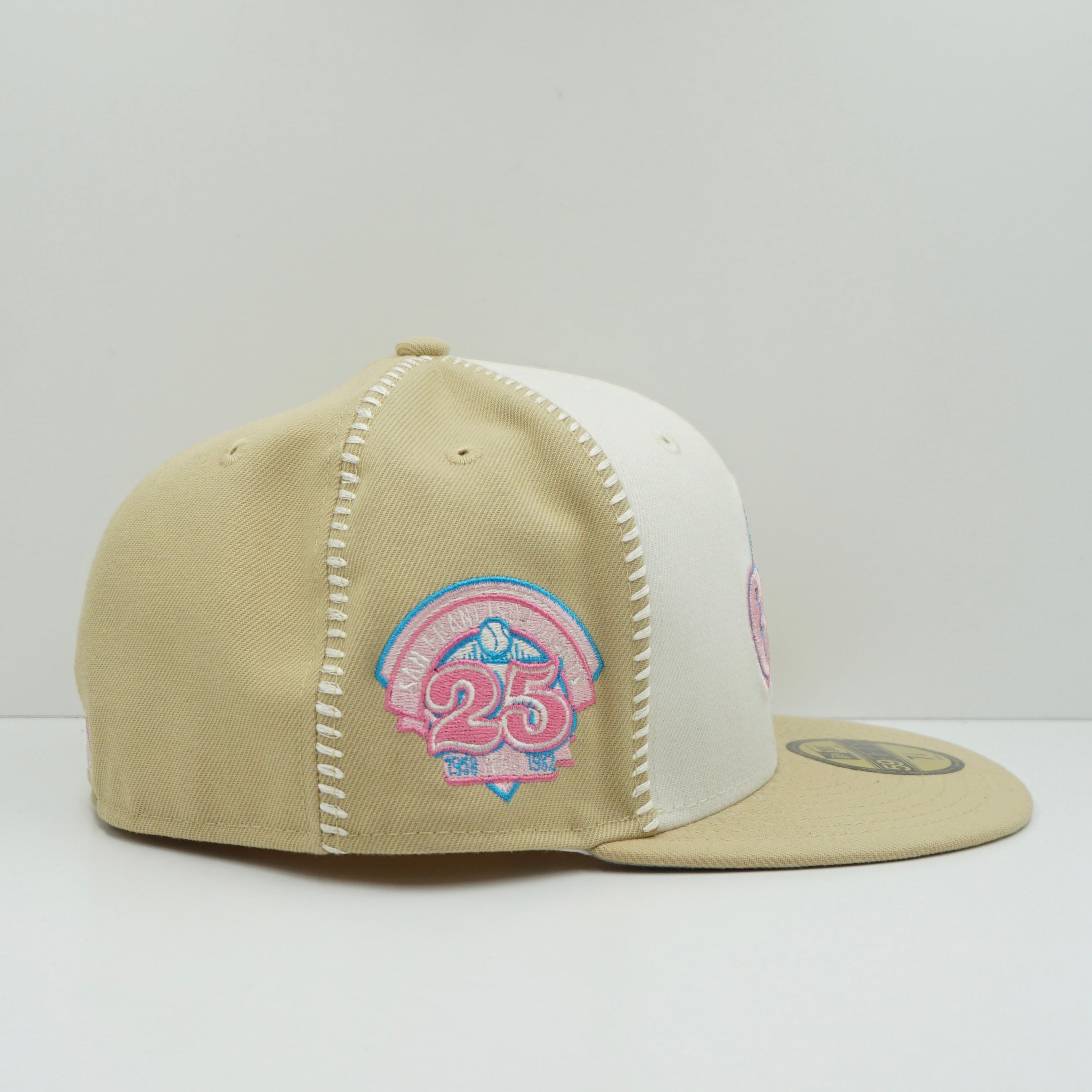 New Era San Francisco Giants Seam Stitch Chalk White Pink Fitted Cap