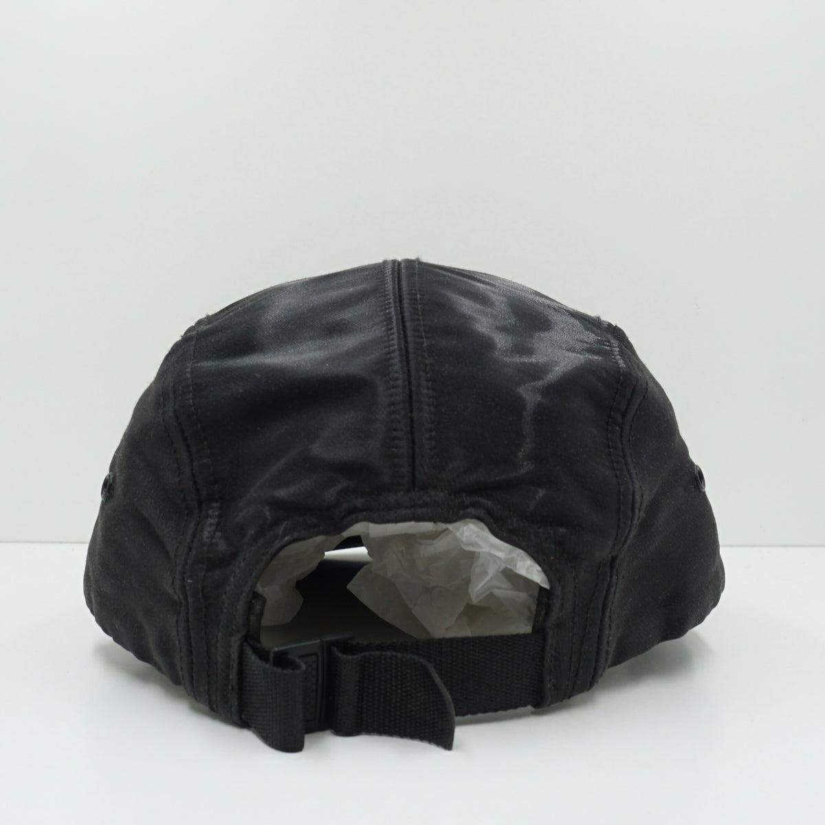 Supreme SS18 Coated Linen Camp Black Adjustable Cap