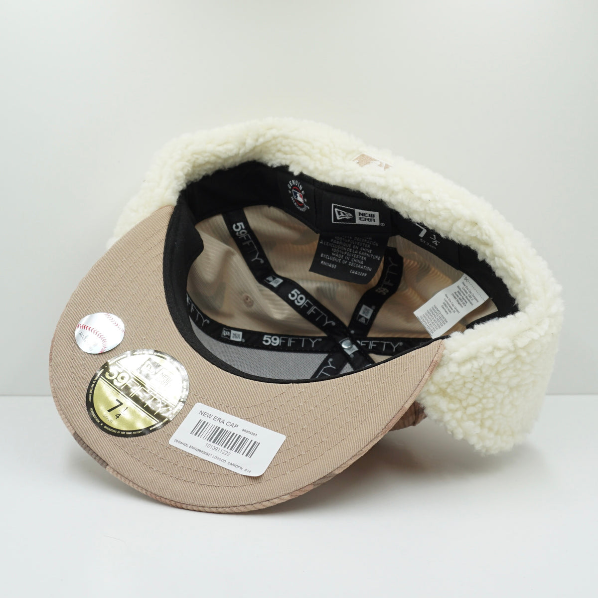 New Era Los Angeles Dodgers Beige Camo Corduroy Winter Fitted Cap