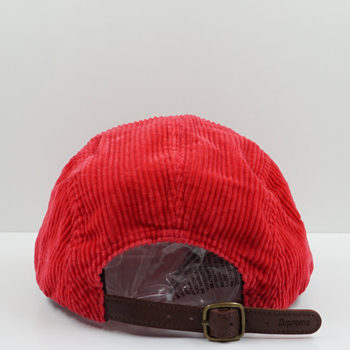 Supreme FW17 Waffle Courduroy Camp Red Adjustable Cap