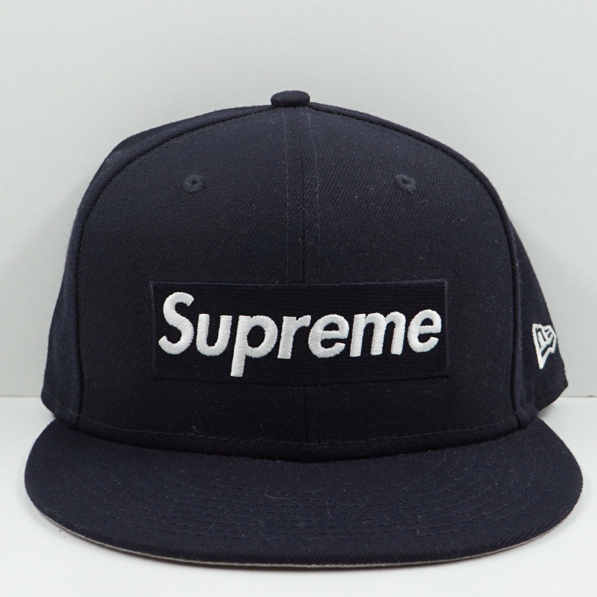 Supreme SS25 Champions Box Logo New Era Navy Fitted Cap